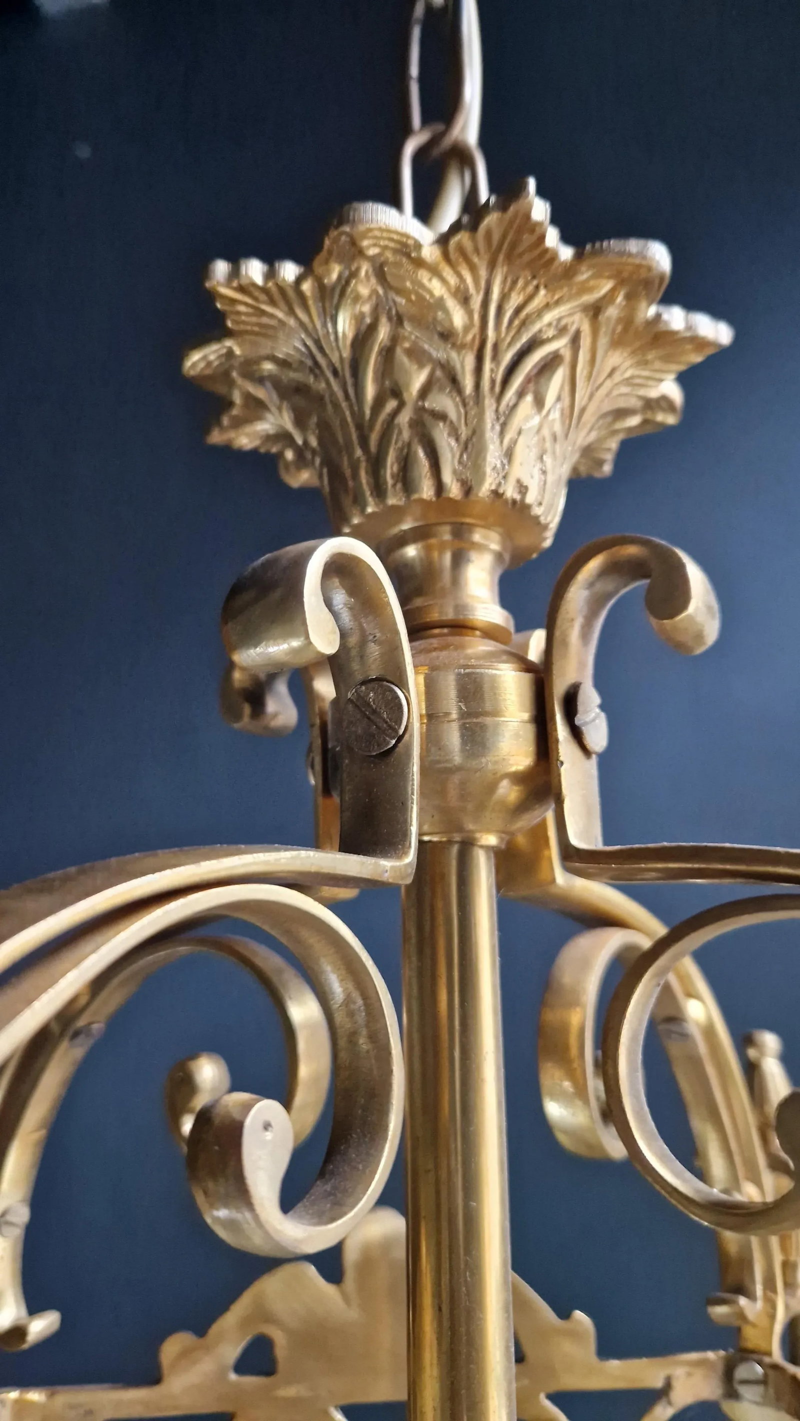 Brass and Glass Pendant Lantern - 5