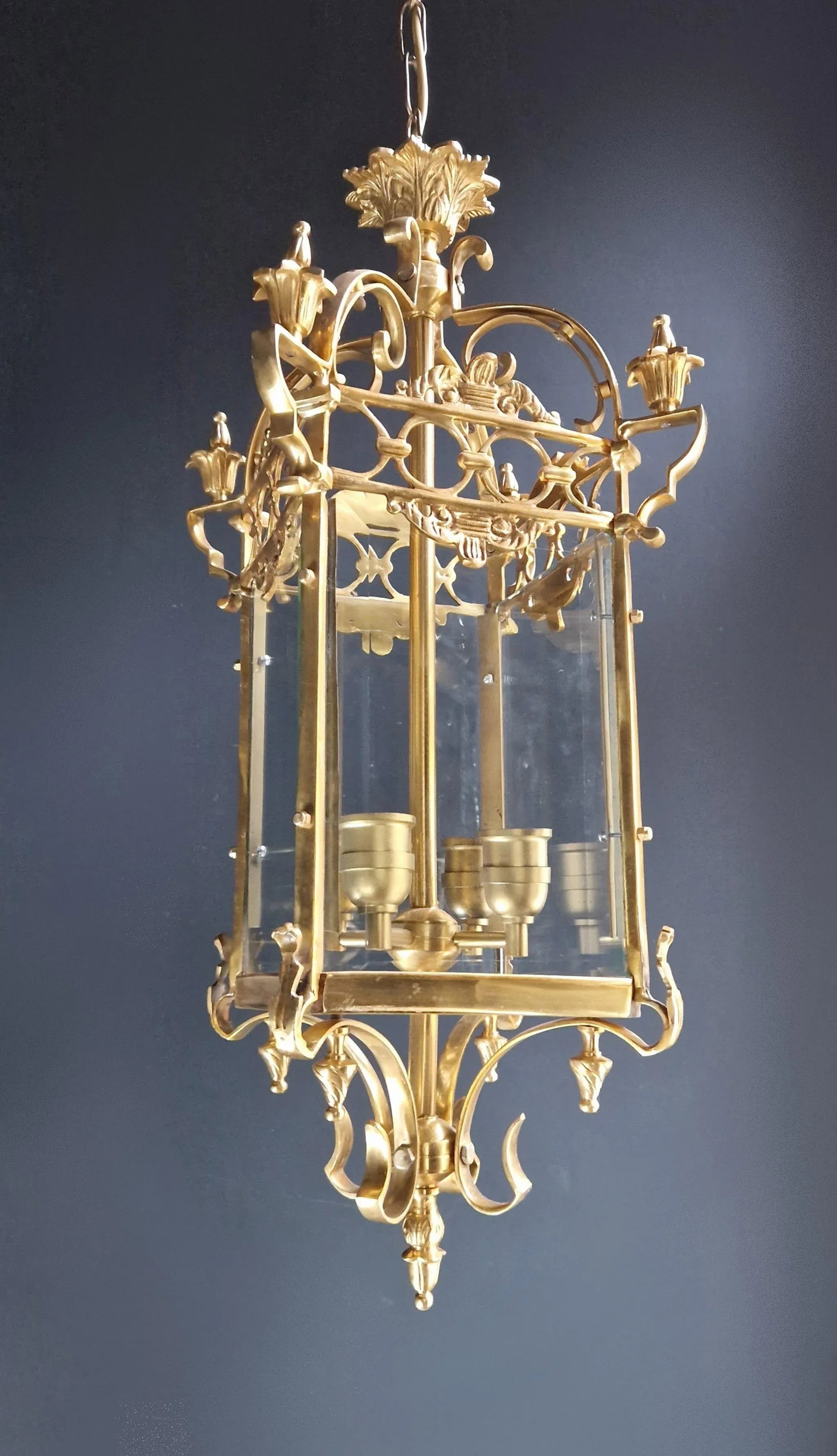 Brass and Glass Pendant Lantern - 6