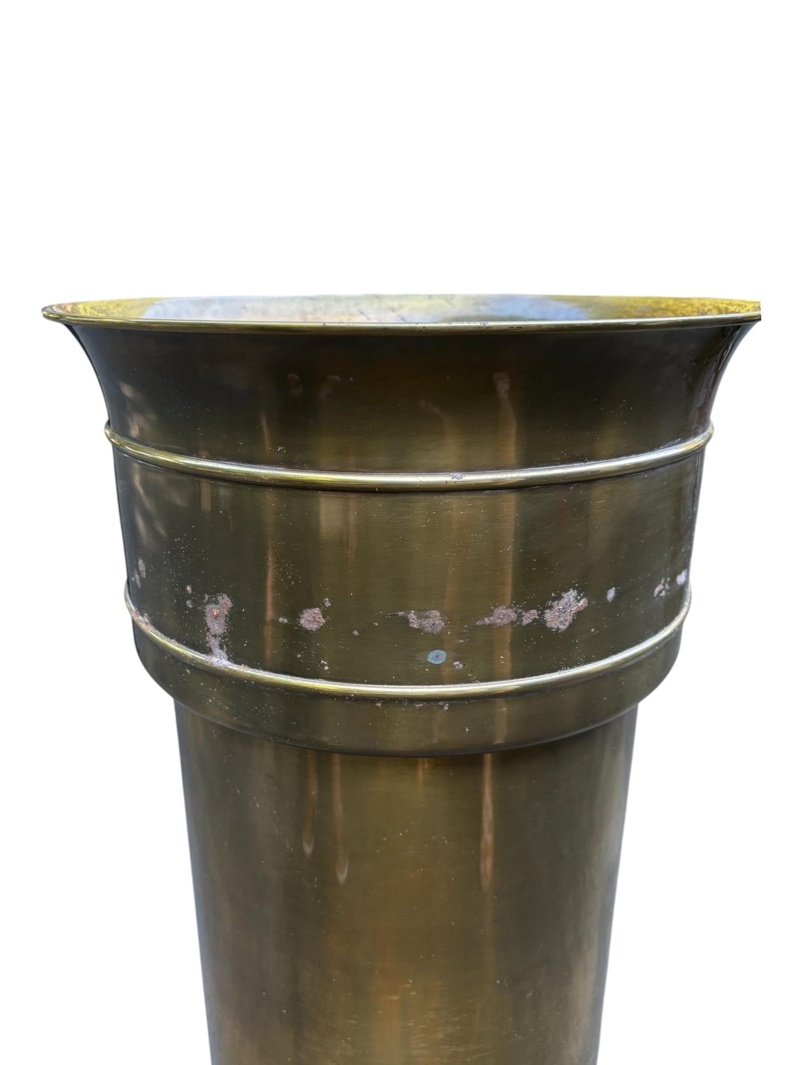 Mid 20th Century William Doezema for Mastercraft Attributed Brass Pedestal Jardiniere - 14