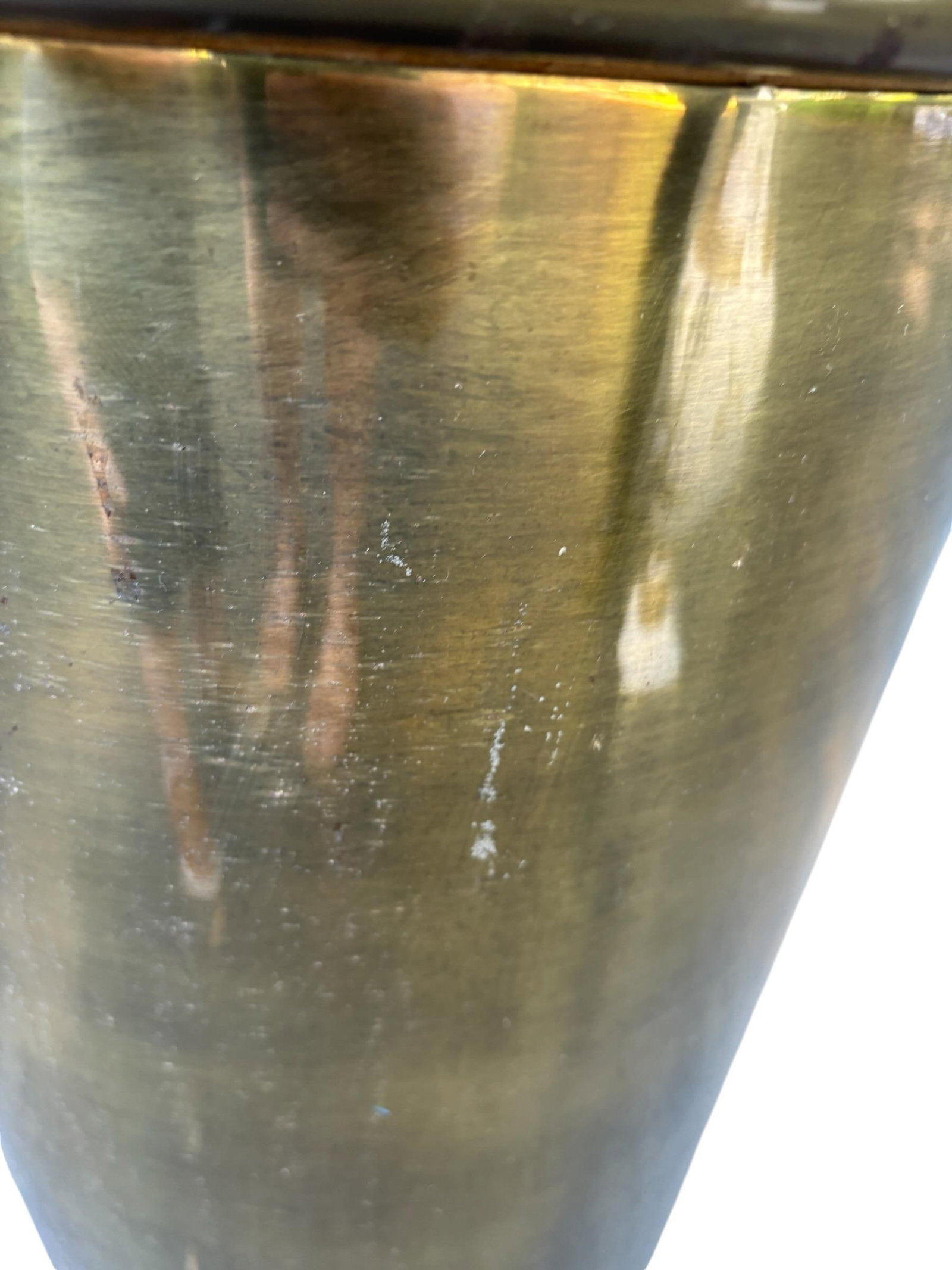 Mid 20th Century William Doezema for Mastercraft Attributed Brass Pedestal Jardiniere - 16