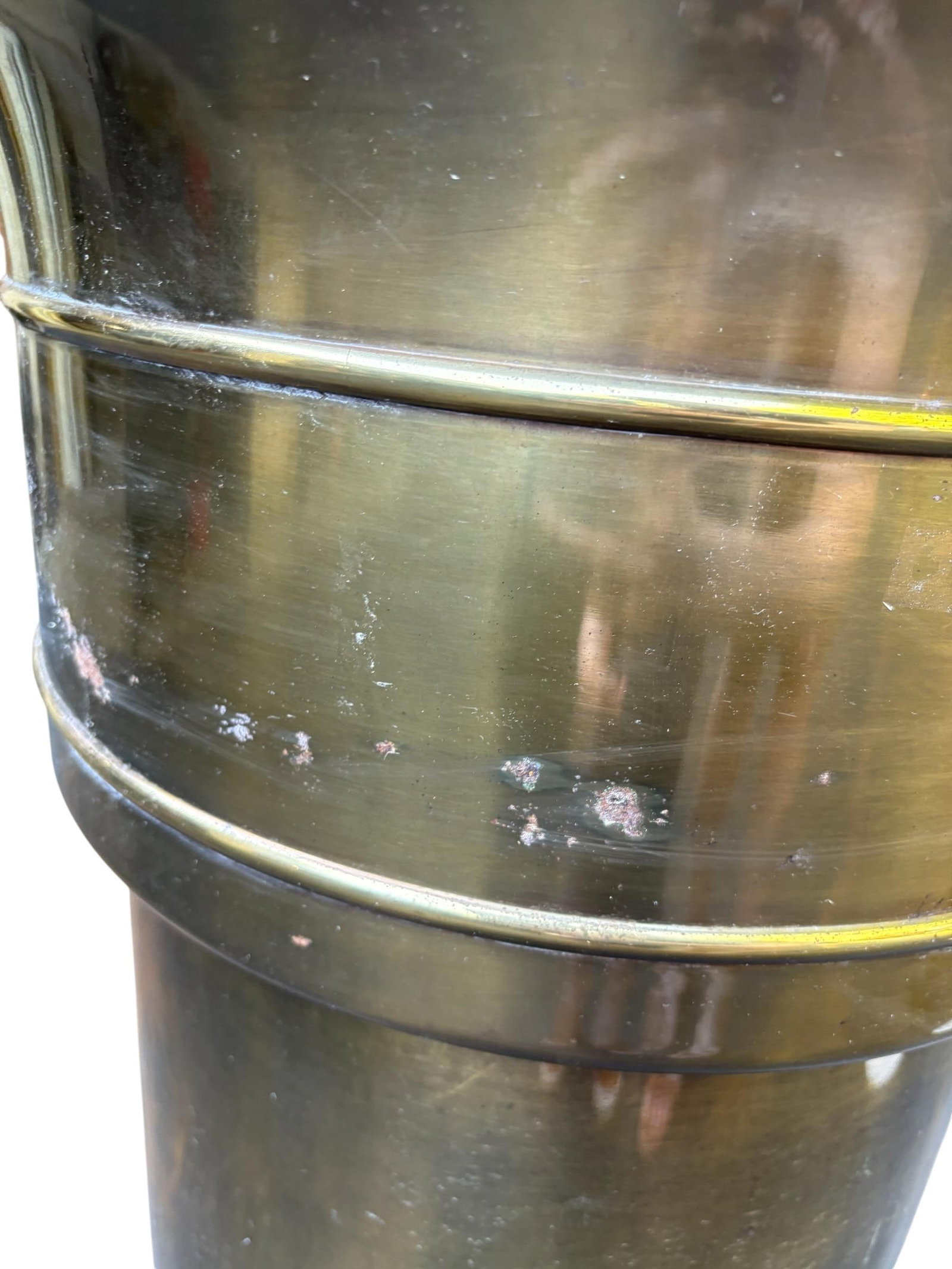 Mid 20th Century William Doezema for Mastercraft Attributed Brass Pedestal Jardiniere - 5