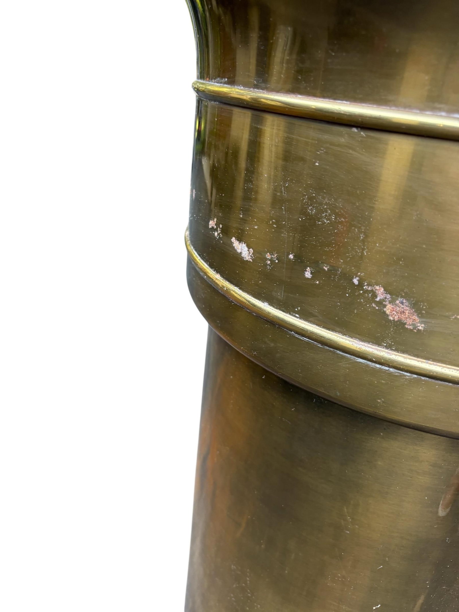 Mid 20th Century William Doezema for Mastercraft Attributed Brass Pedestal Jardiniere - 6