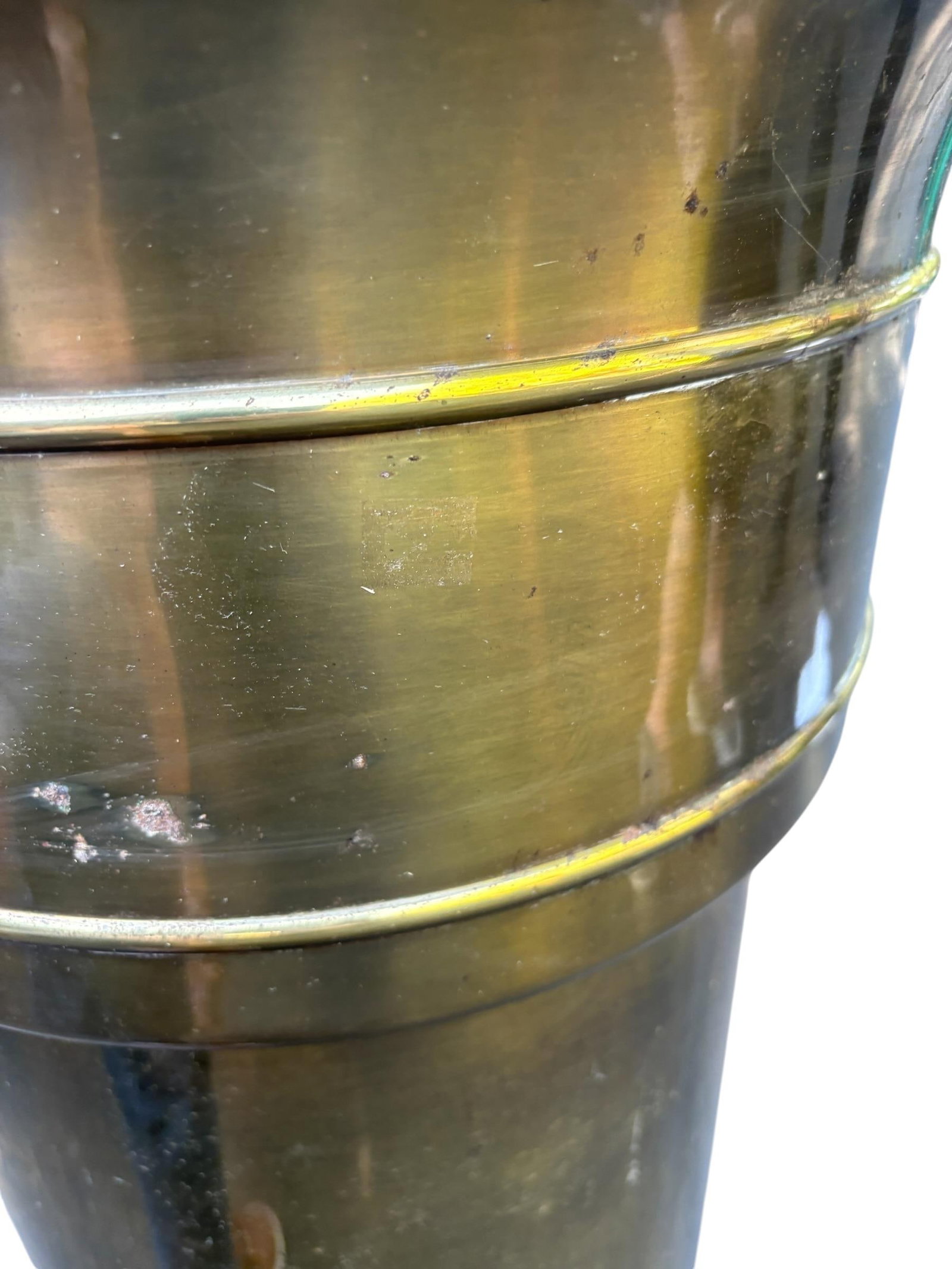 Mid 20th Century William Doezema for Mastercraft Attributed Brass Pedestal Jardiniere - 8