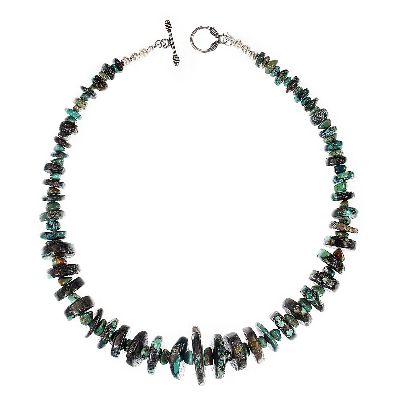 Ajd 18 Inch Turquoise and Black Matrix Necklace - 3