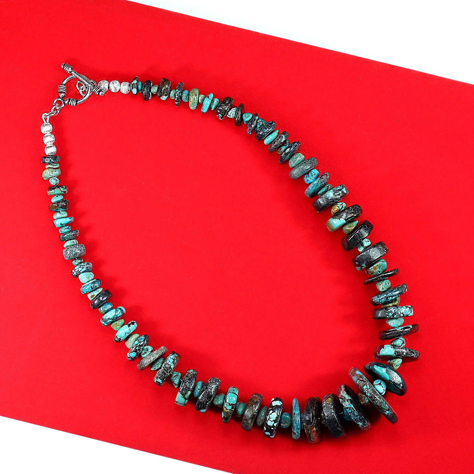 Ajd 18 Inch Turquoise and Black Matrix Necklace - 7