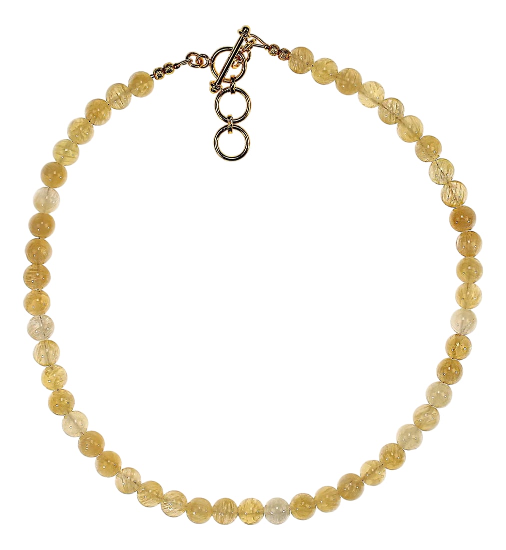 Ajd 18 Inch Summer Perfect Golden Lepidolite 8mm Necklace: Add a touch of radiant luxury to your summer style with this captivating 18-inch Golden Lepidolite necklace, a piece that blends natural elegance with thoughtful design. Featuring shimmering,