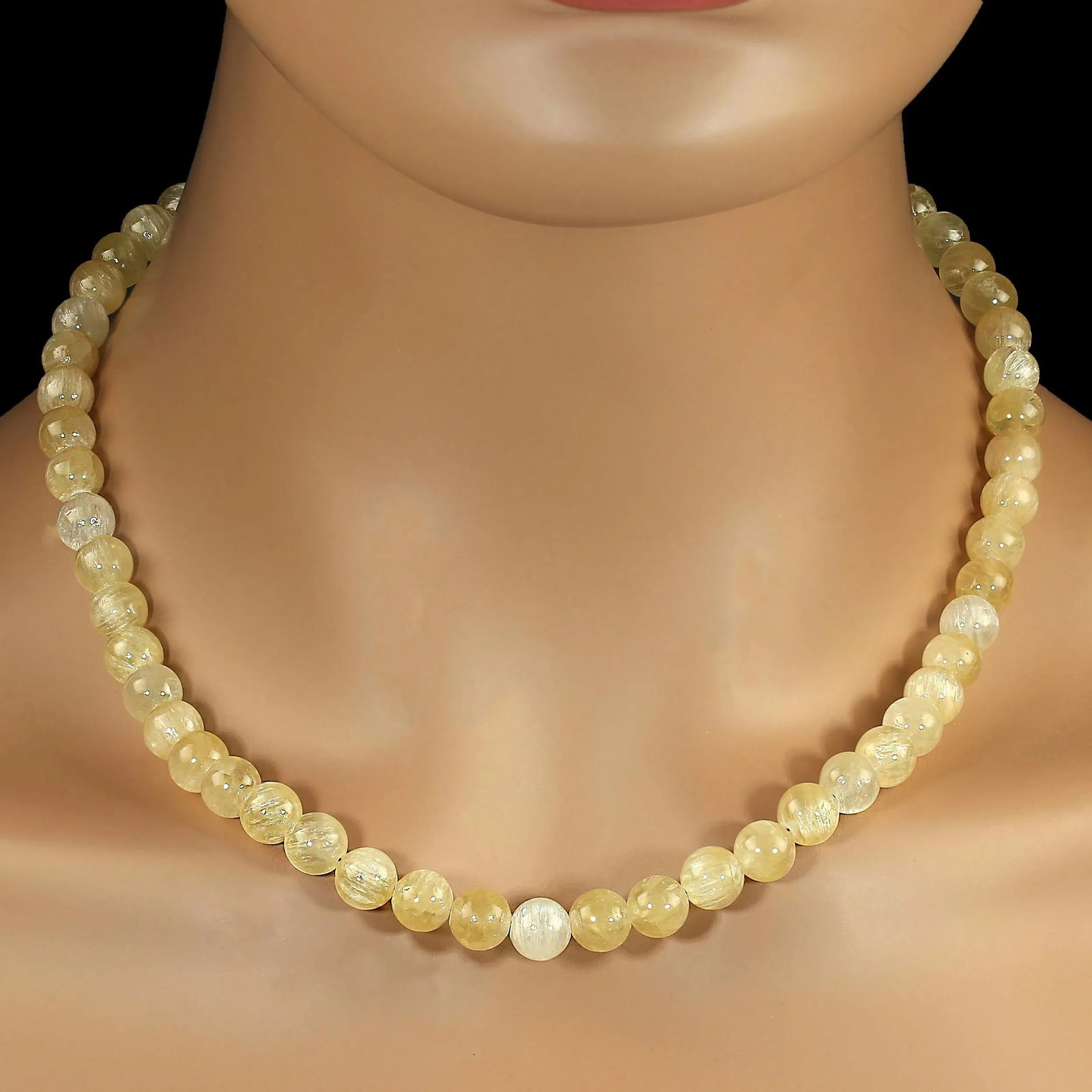 Ajd 18 Inch Summer Perfect Golden Lepidolite 8mm Necklace - 2