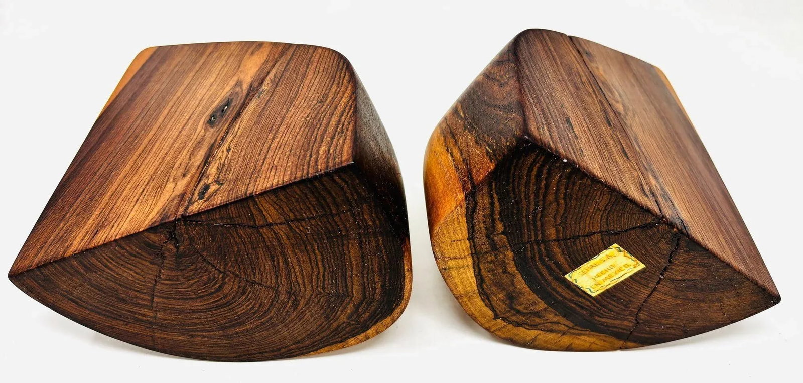 1960s Don Shoemaker Hand-Carved Cocobolo Wood Bookends a Pair - 11