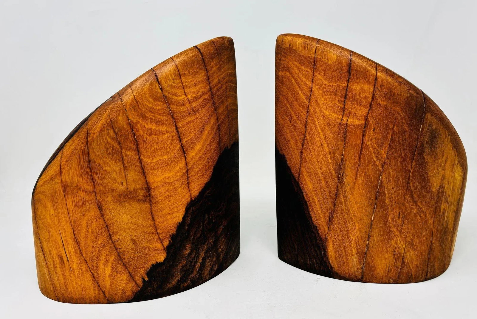 1960s Don Shoemaker Hand-Carved Cocobolo Wood Bookends a Pair - 2