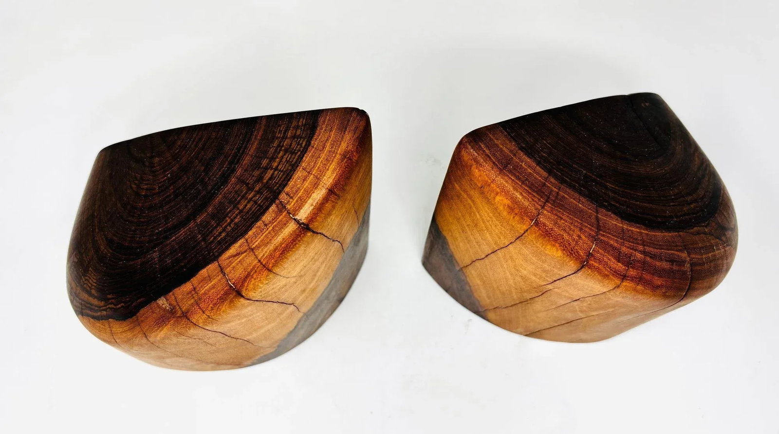 1960s Don Shoemaker Hand-Carved Cocobolo Wood Bookends a Pair - 4