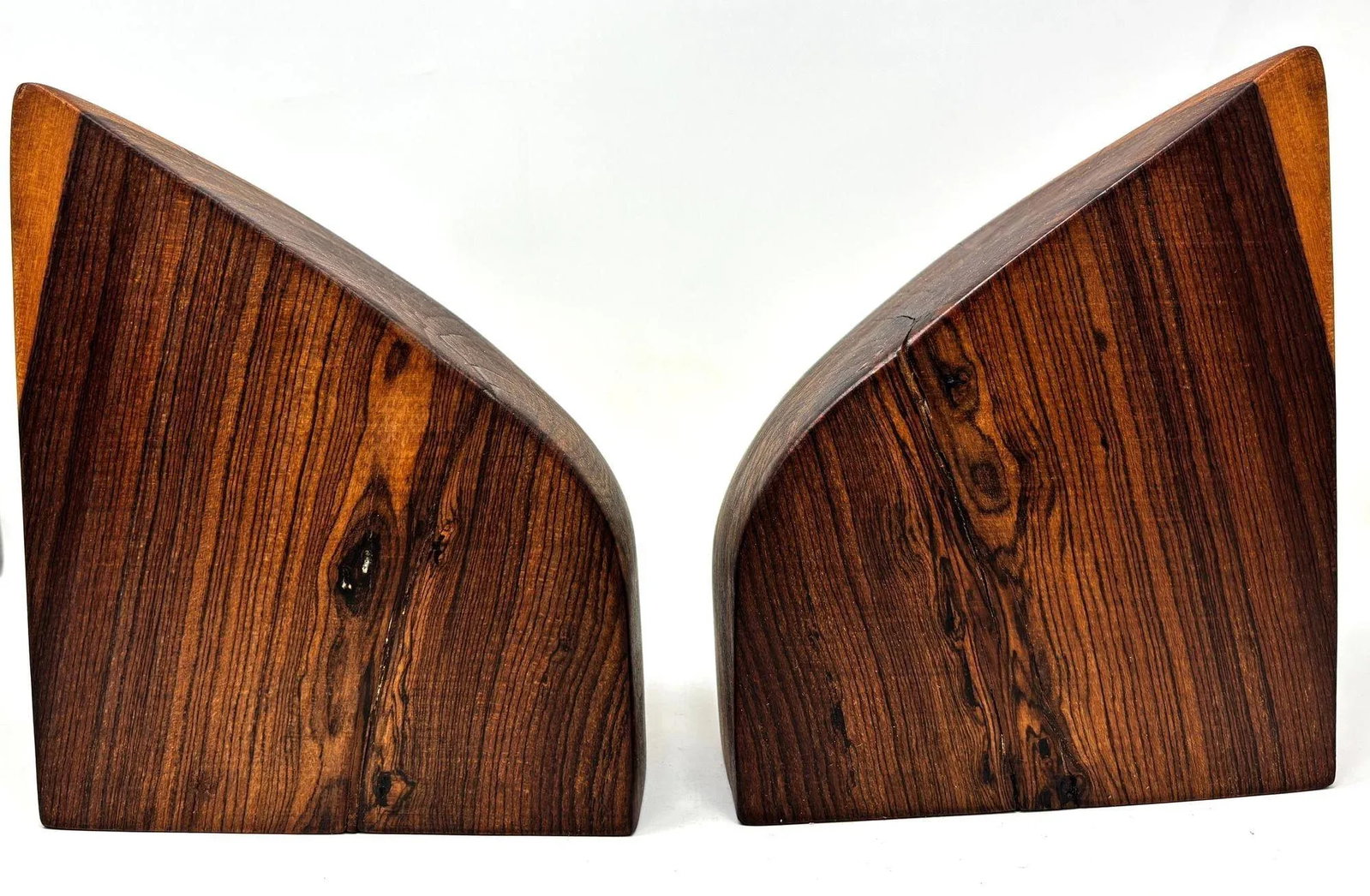1960s Don Shoemaker Hand-Carved Cocobolo Wood Bookends a Pair - 7