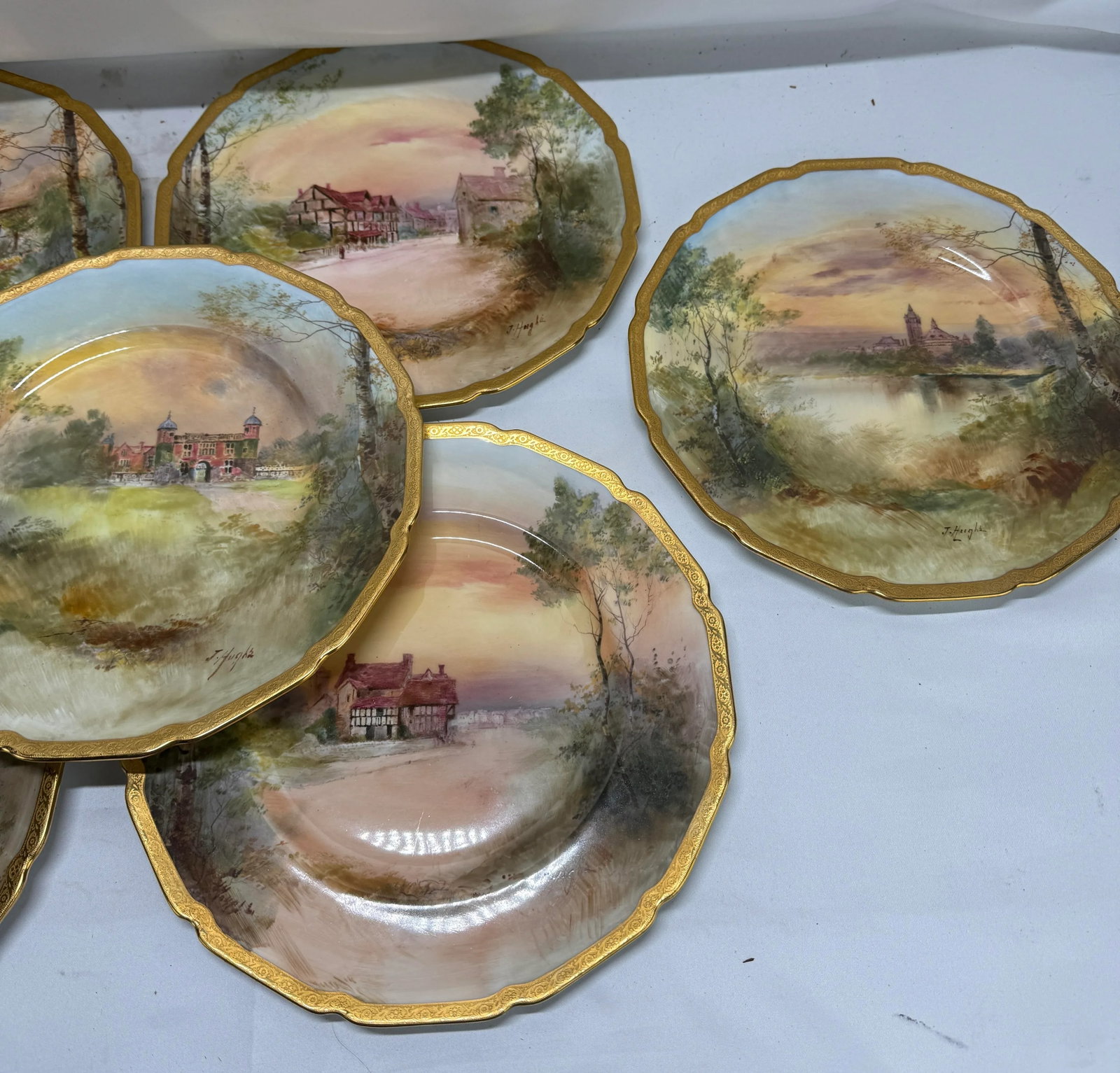12 Royal Doulton "Shakespeare's Country" Cabinet Plates by J. Hughs C. 1902-22 - 8