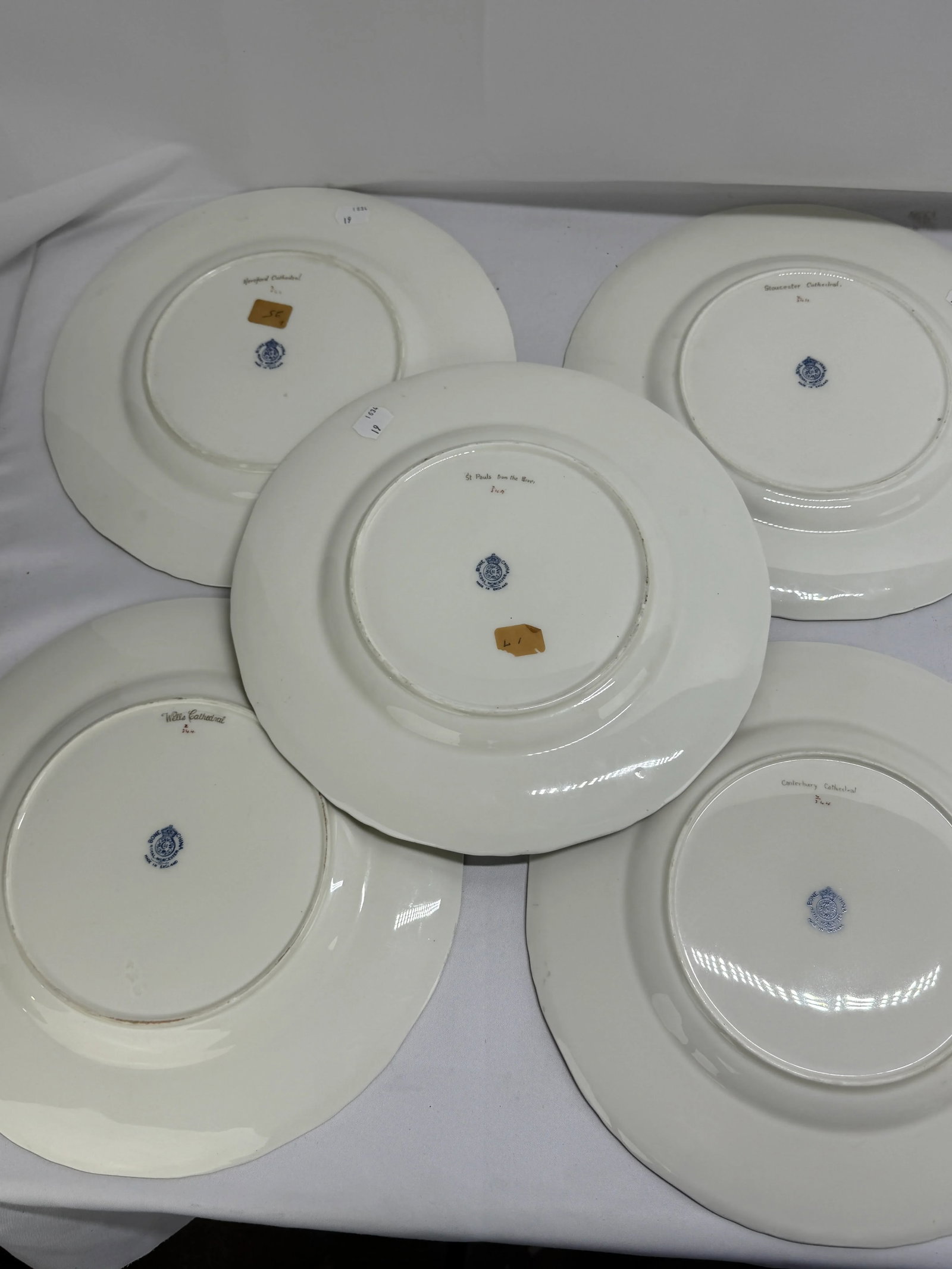 12 Royal Worcester Hand-Painted Porcelain "Cathedral" Cabinet Plates Circa 1941 - 11