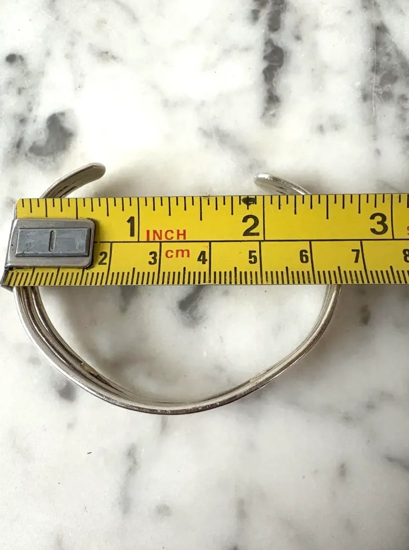 Vintage Sterling Silver and 14 Karat Gold Wire Cuff Bracelet - Stamped - 5
