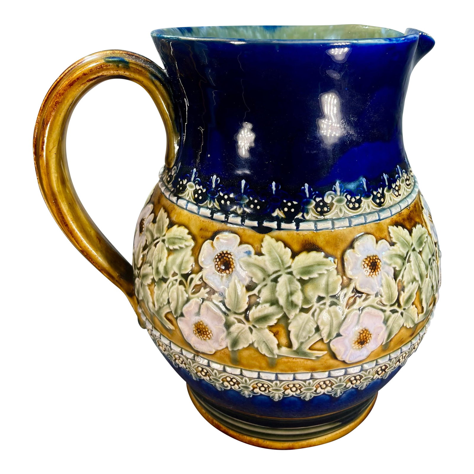 Antique Doulton Lambeth Glazed Stoneware Pitcher (1 of 10)