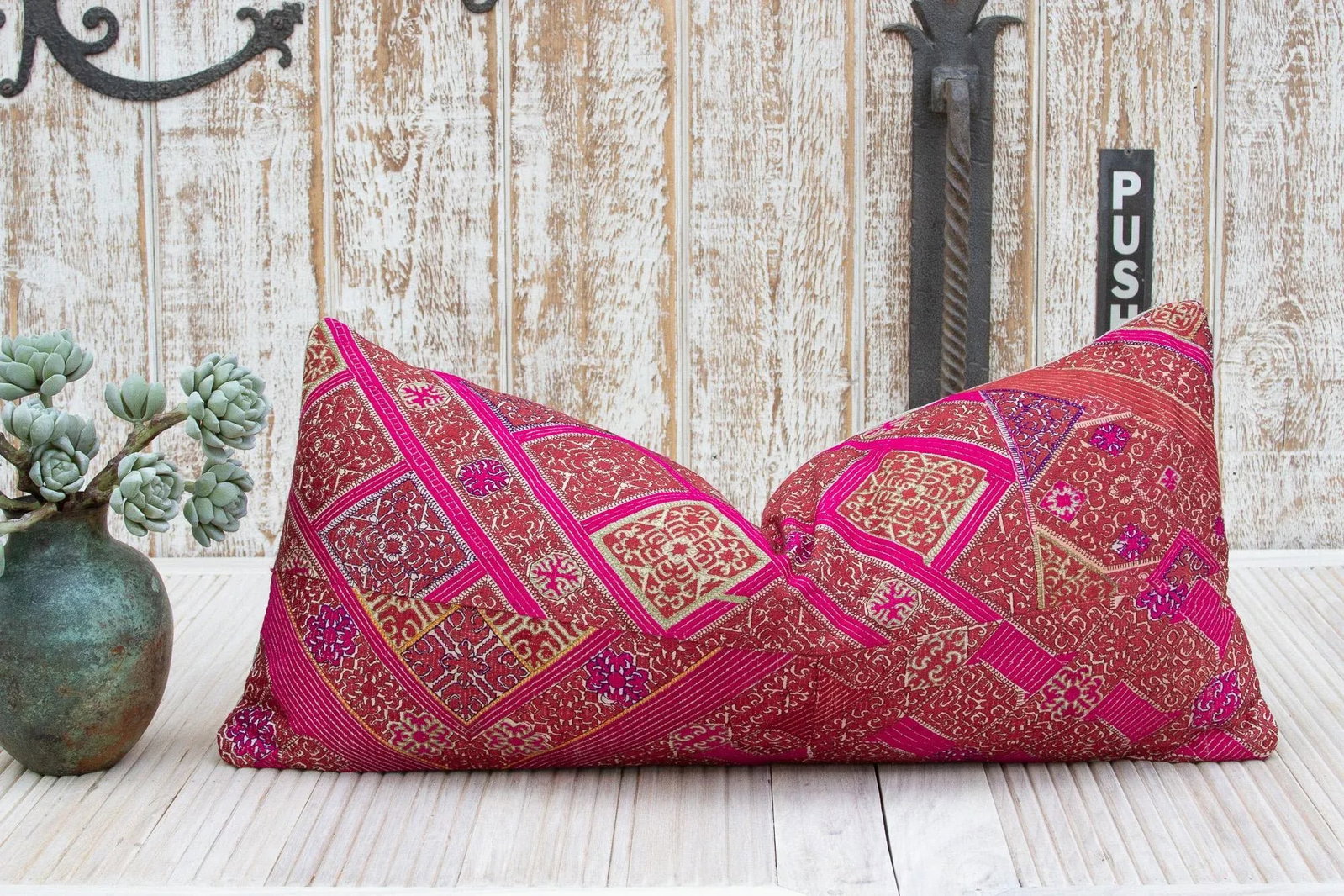 Antique Samali Sindh Silk Pillow - 2