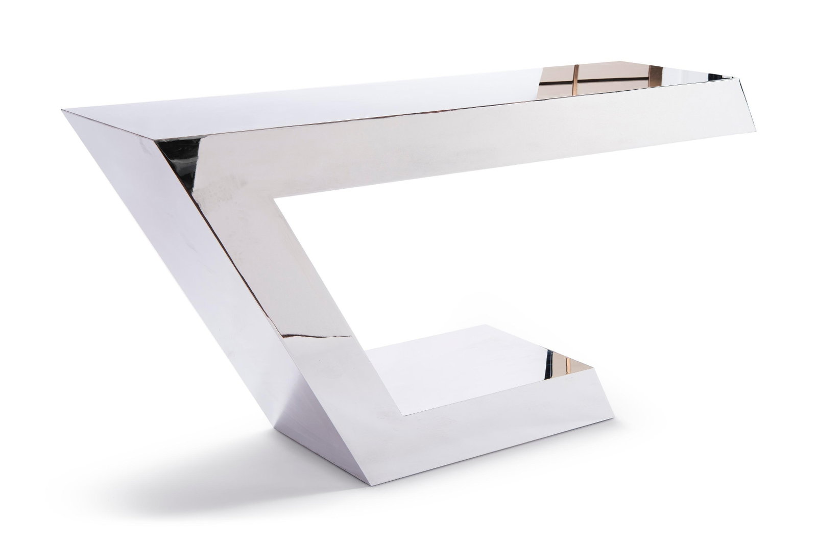 Modern Greg Sheres Style Polished Stainless Steel Console Table - 3