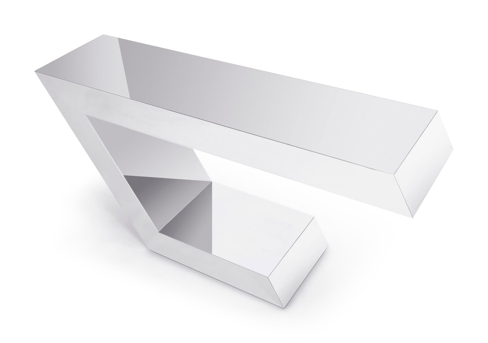 Modern Greg Sheres Style Polished Stainless Steel Console Table - 4