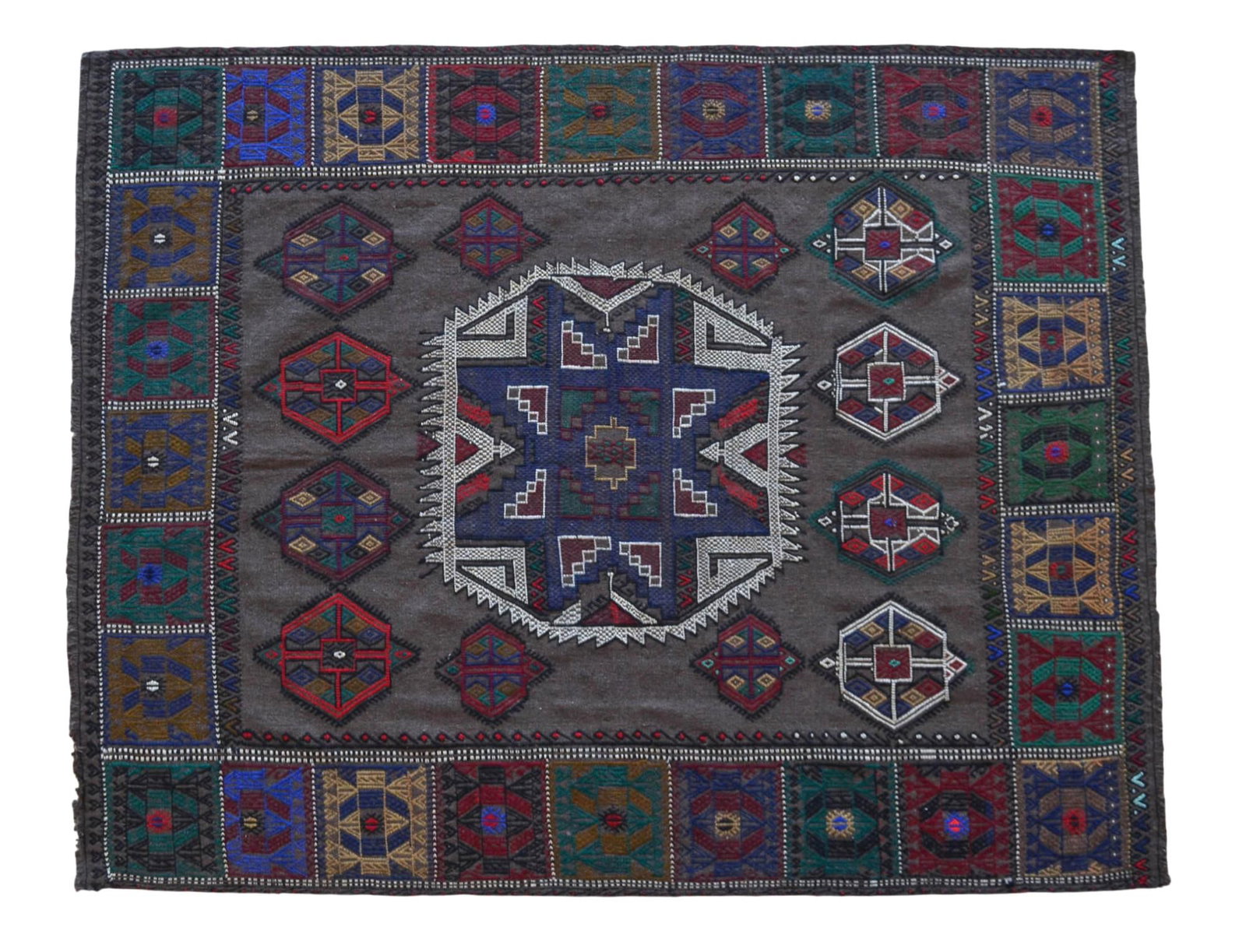 1960s Hand-Woven Kilim Braided Area Rug - 5