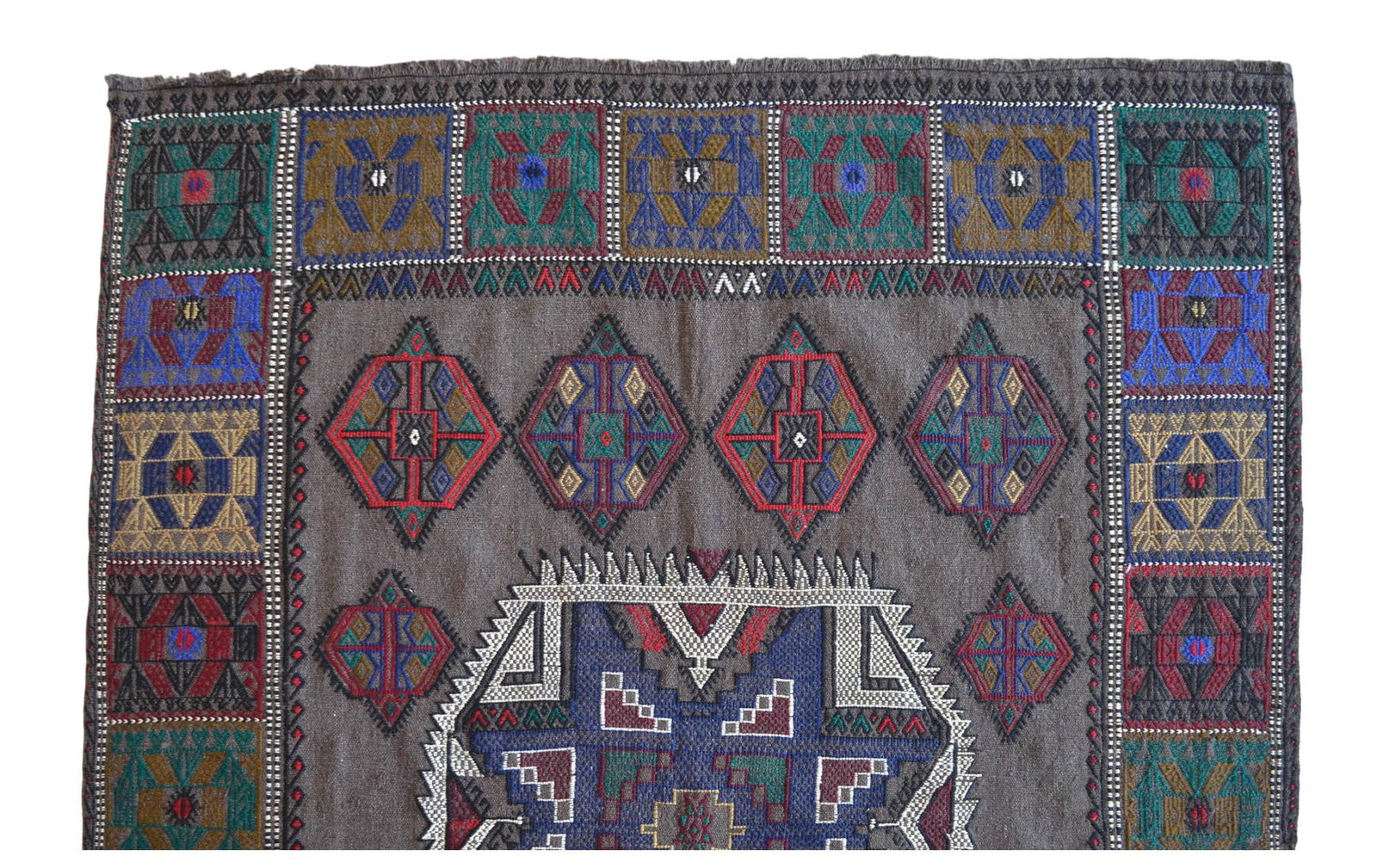1960s Hand-Woven Kilim Braided Area Rug - 8