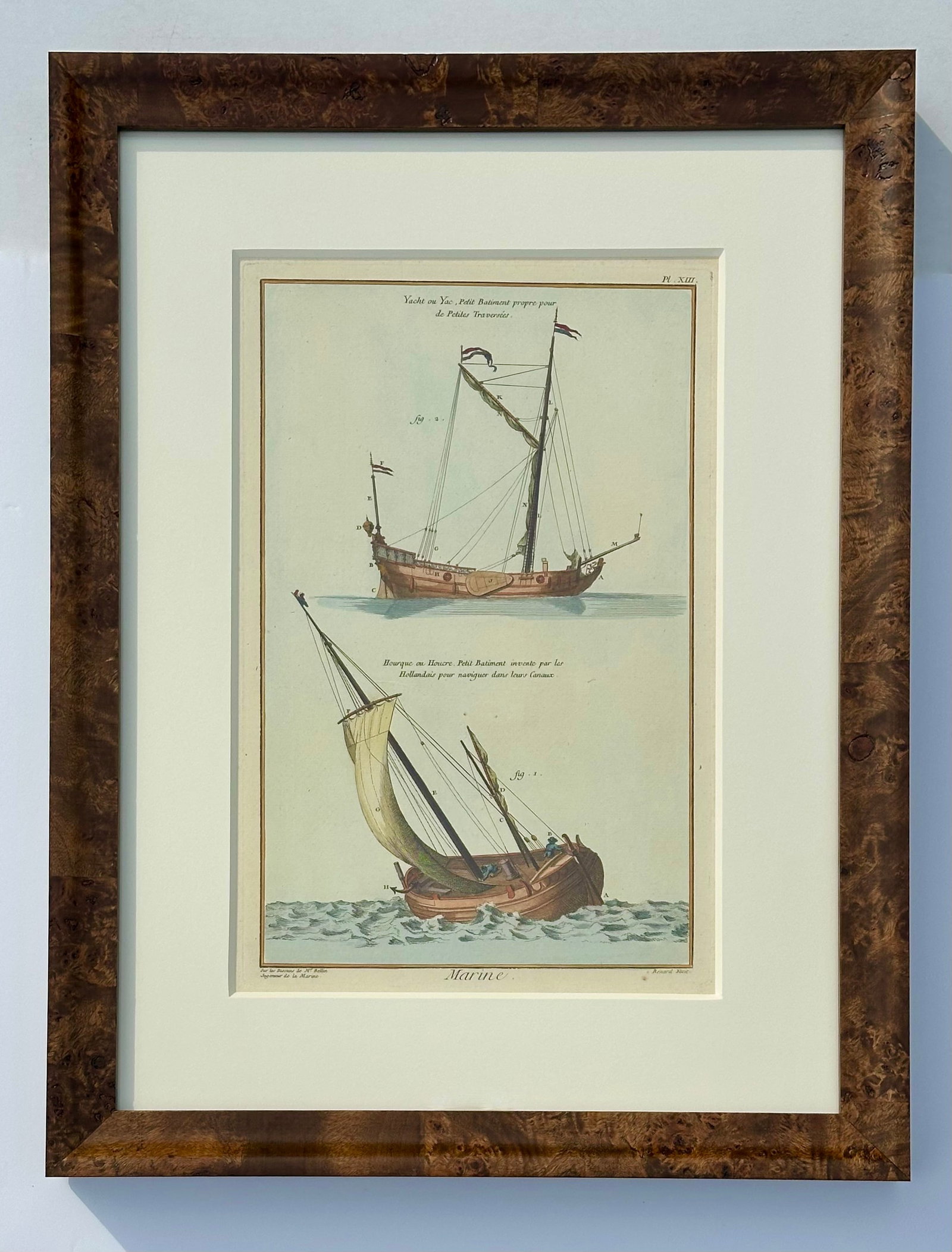 Mid 18th Century Set of Four Framed French Maritime Ship Engravings - 5