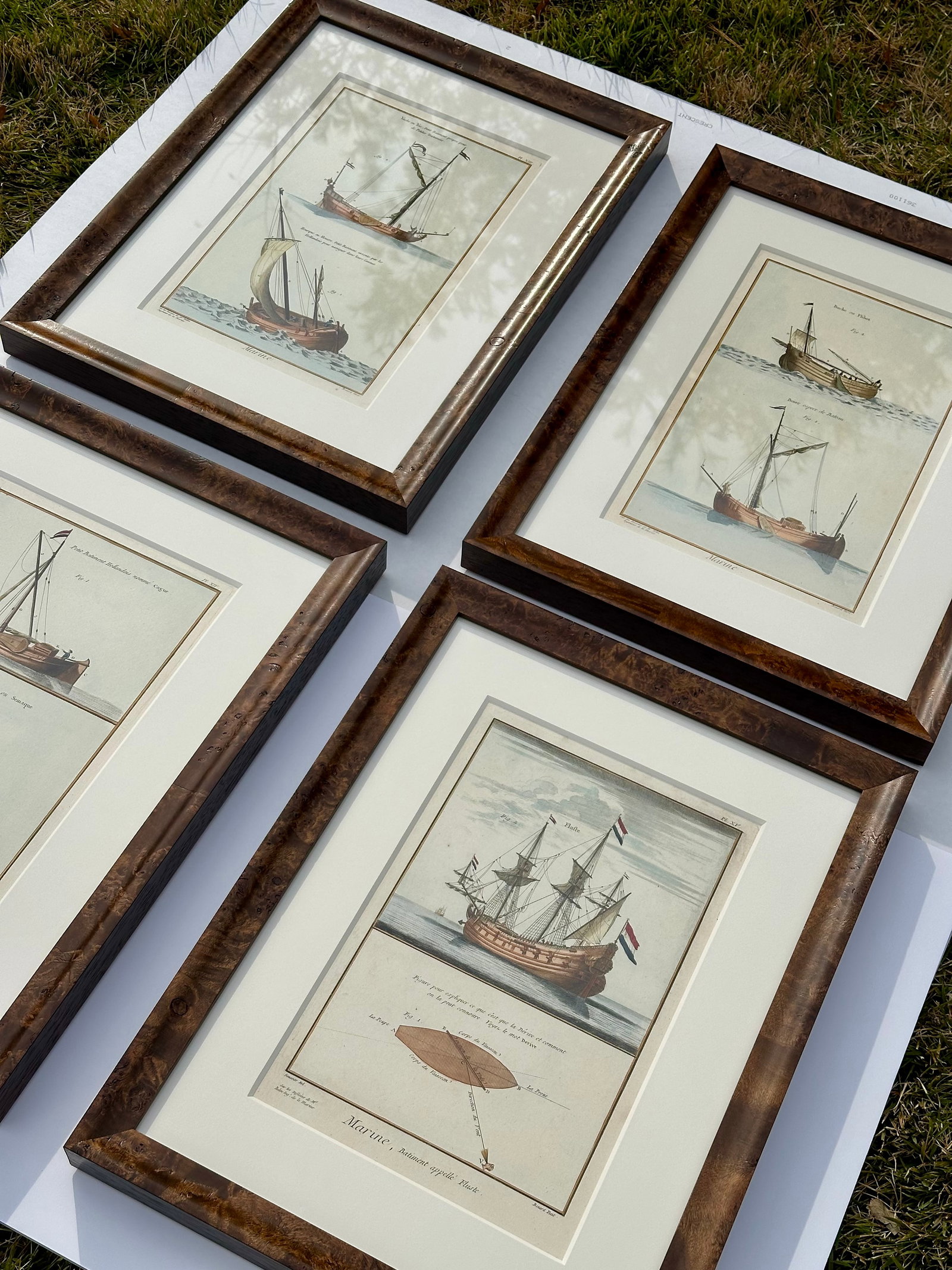 Mid 18th Century Set of Four Framed French Maritime Ship Engravings - 6