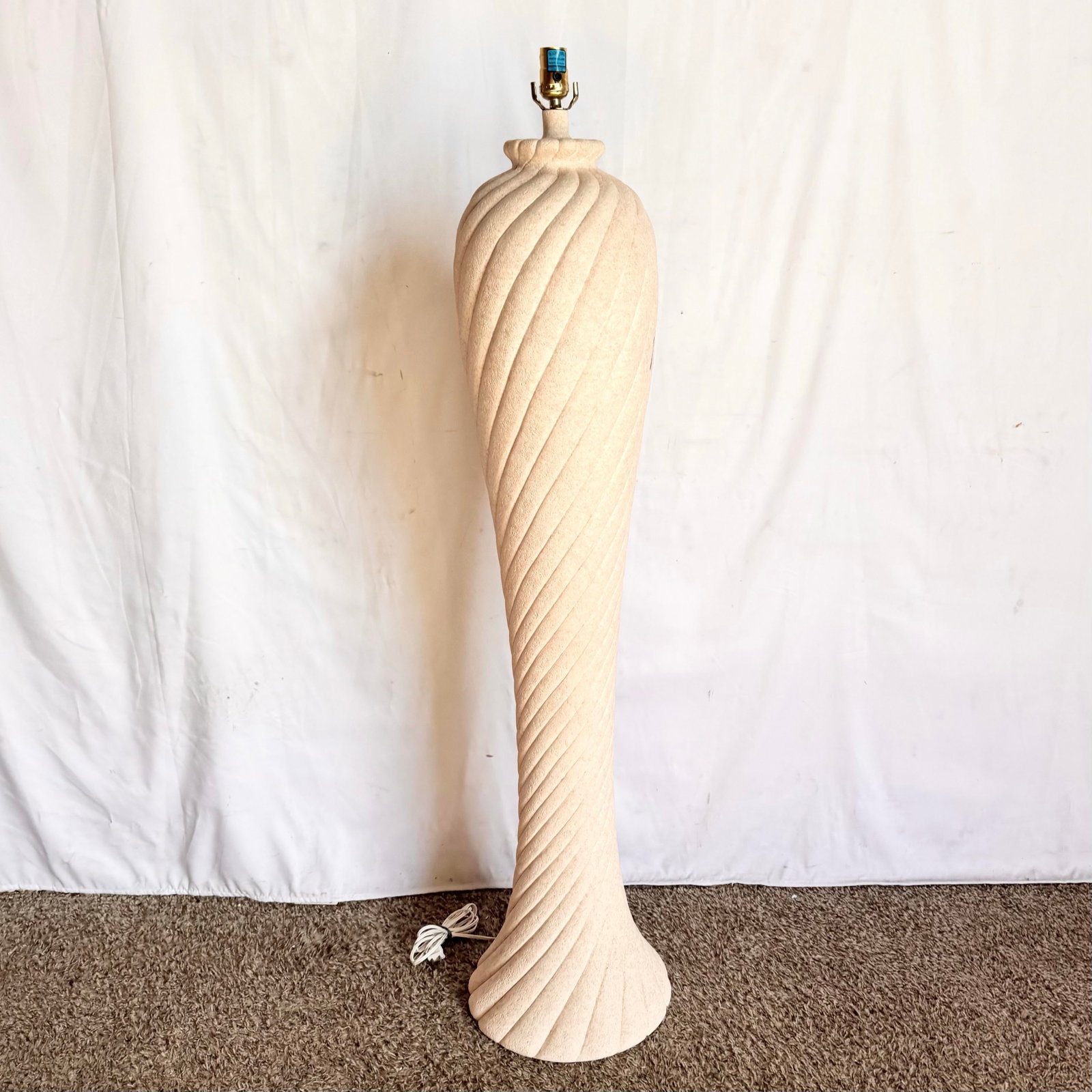 Postmodern Pink Swirl With Speckled Green and Blue Swirl Floor Lamp - 2