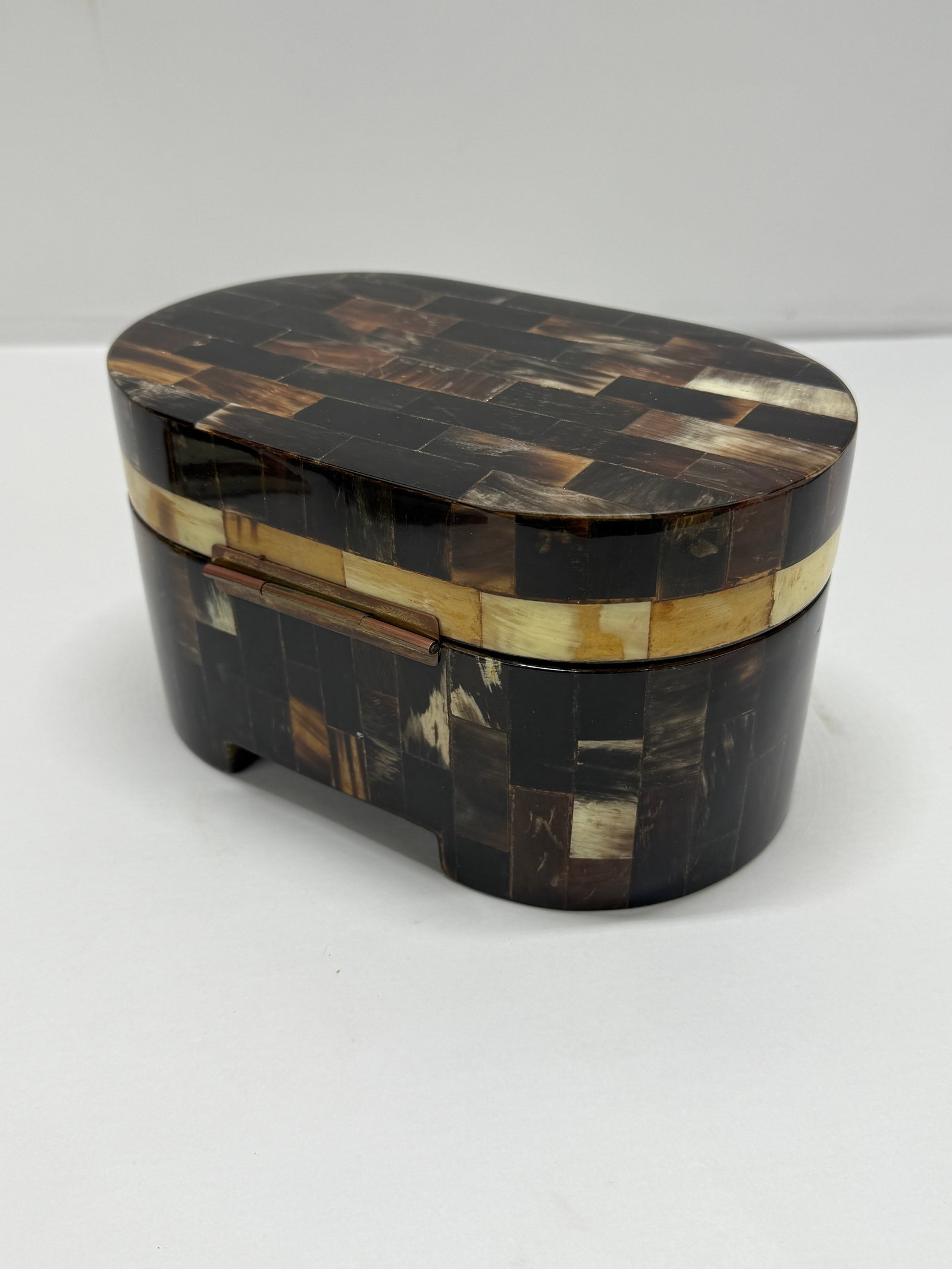 Vintage Neoclassical Style Horn Mosaic Cigar Box by Enrique Garcel, Colombia - 2