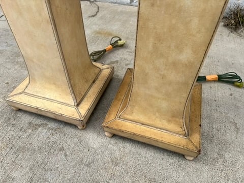 Pair of 1990s Lexington Furniture Cream Leather Floor Lamps With Matching Leather Shades - 9