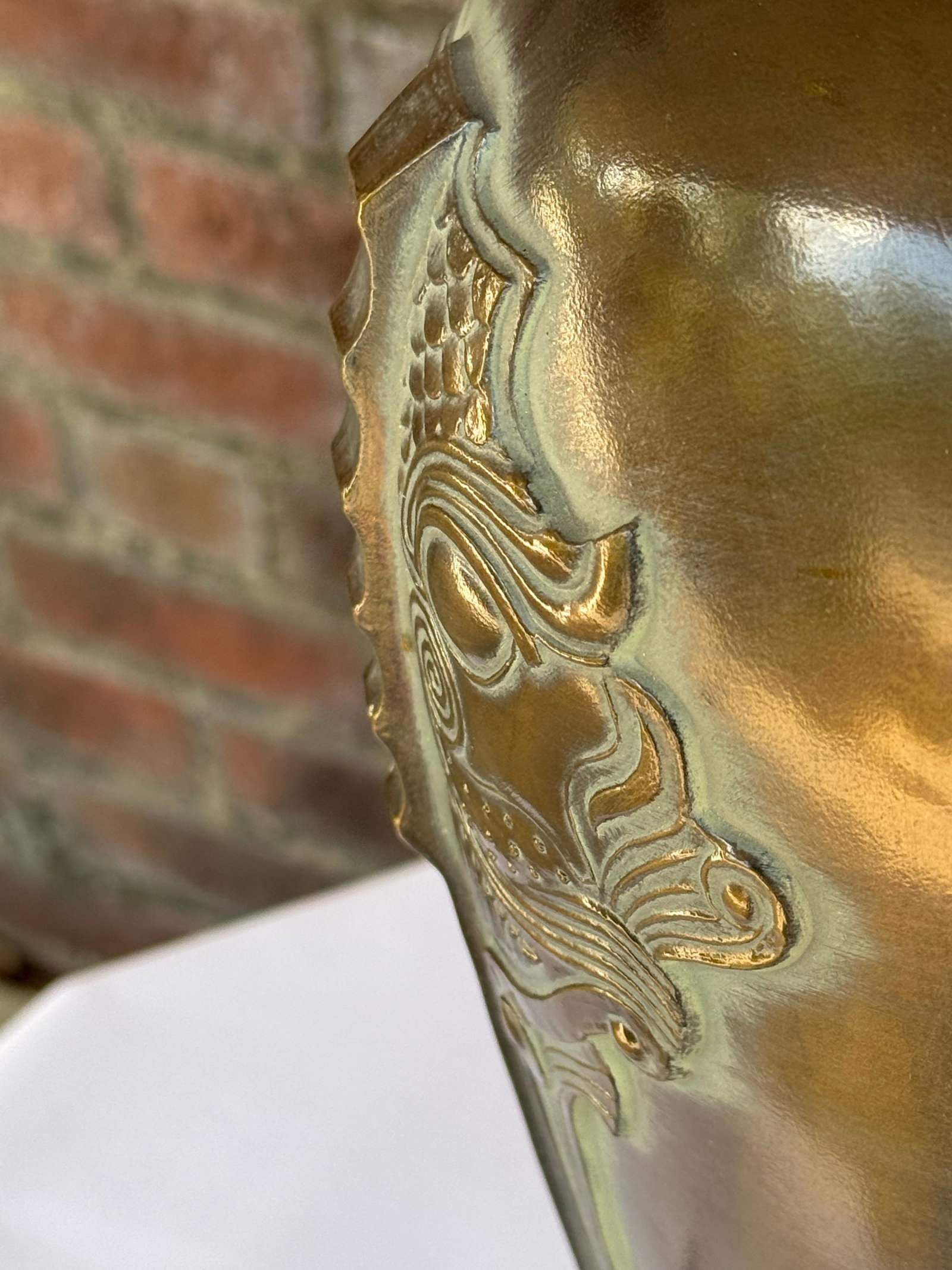 Vintage Frederick Cooper Style Archaic Bronze "Taotie" Lamp | James Mont Era Chinoiserie - 11