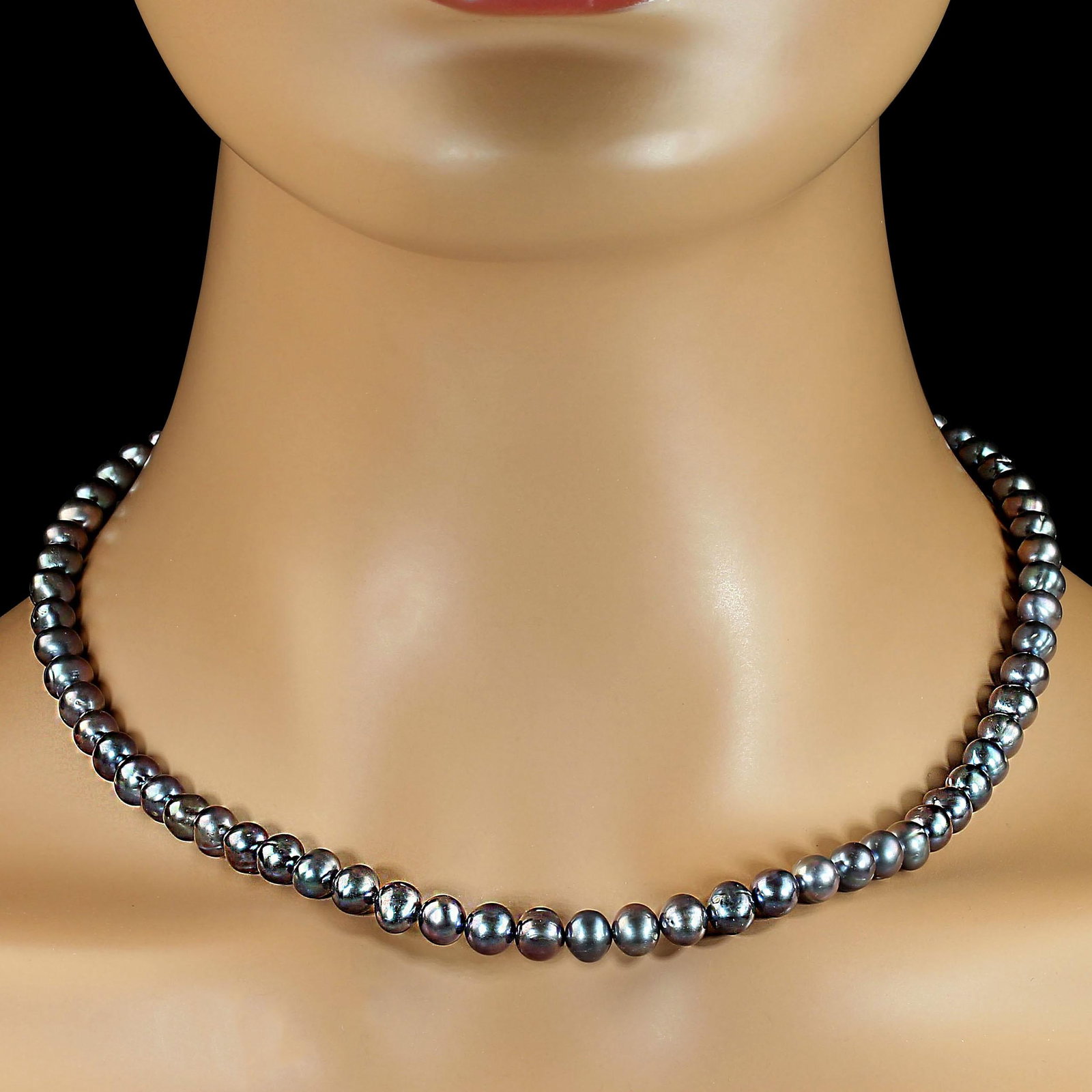 Ajd 18 Inch Iridescent Peacock Pearls 6-6.5 MM Great Gift - 3