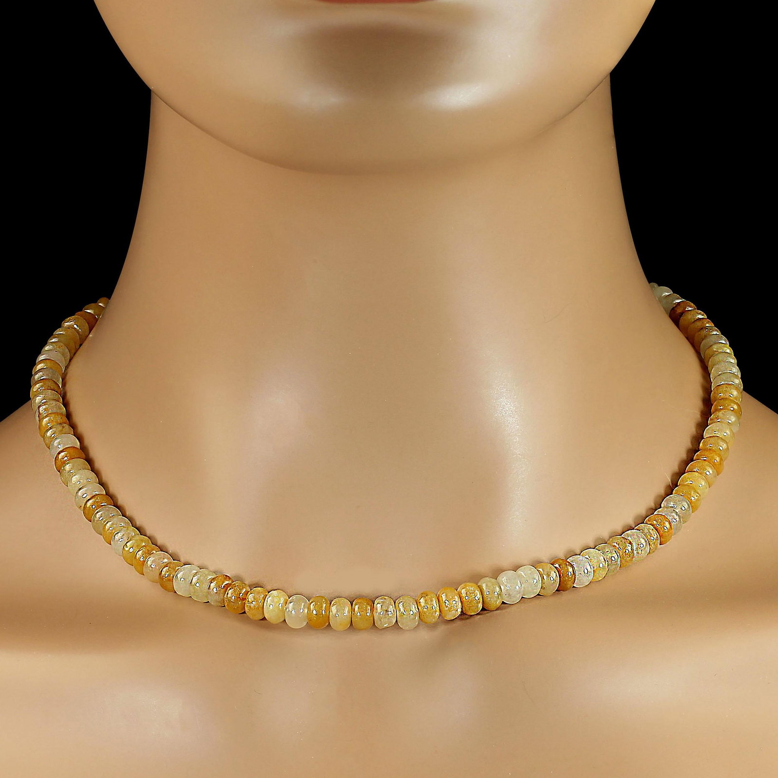 Ajd 17 Inch Natural Yellow/Gold Aventurine 6mm Rondelle Necklace, Great Gift - 4