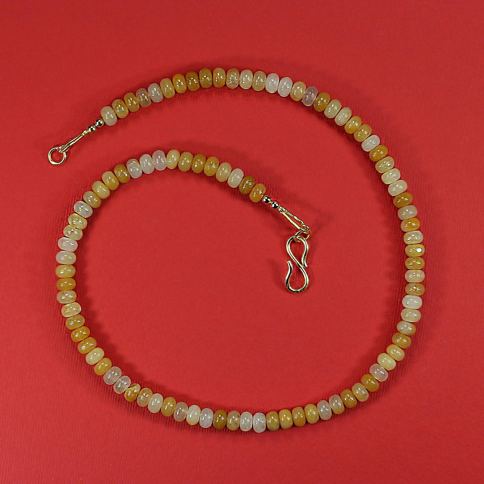 Ajd 17 Inch Natural Yellow/Gold Aventurine 6mm Rondelle Necklace, Great Gift - 5