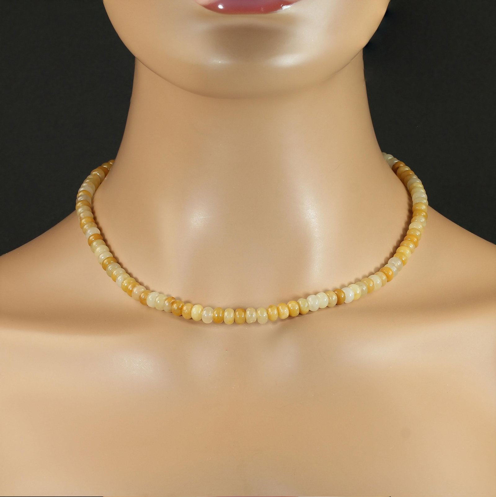 Ajd 17 Inch Natural Yellow/Gold Aventurine 6mm Rondelle Necklace, Great Gift - 7