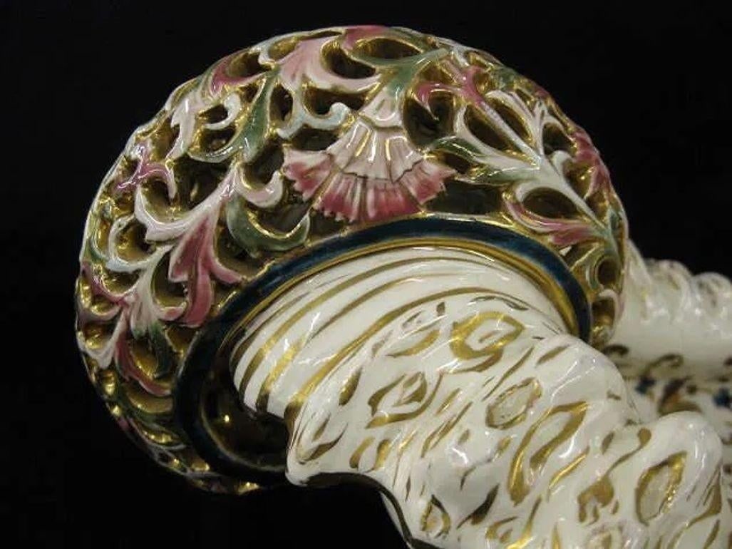 Fischer Budapest Majolica Jardinière Centerpiece Hungarian Art Pottery 19th C - 15