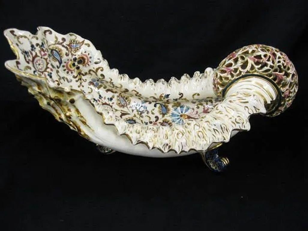 Fischer Budapest Majolica Jardinière Centerpiece Hungarian Art Pottery 19th C - 2