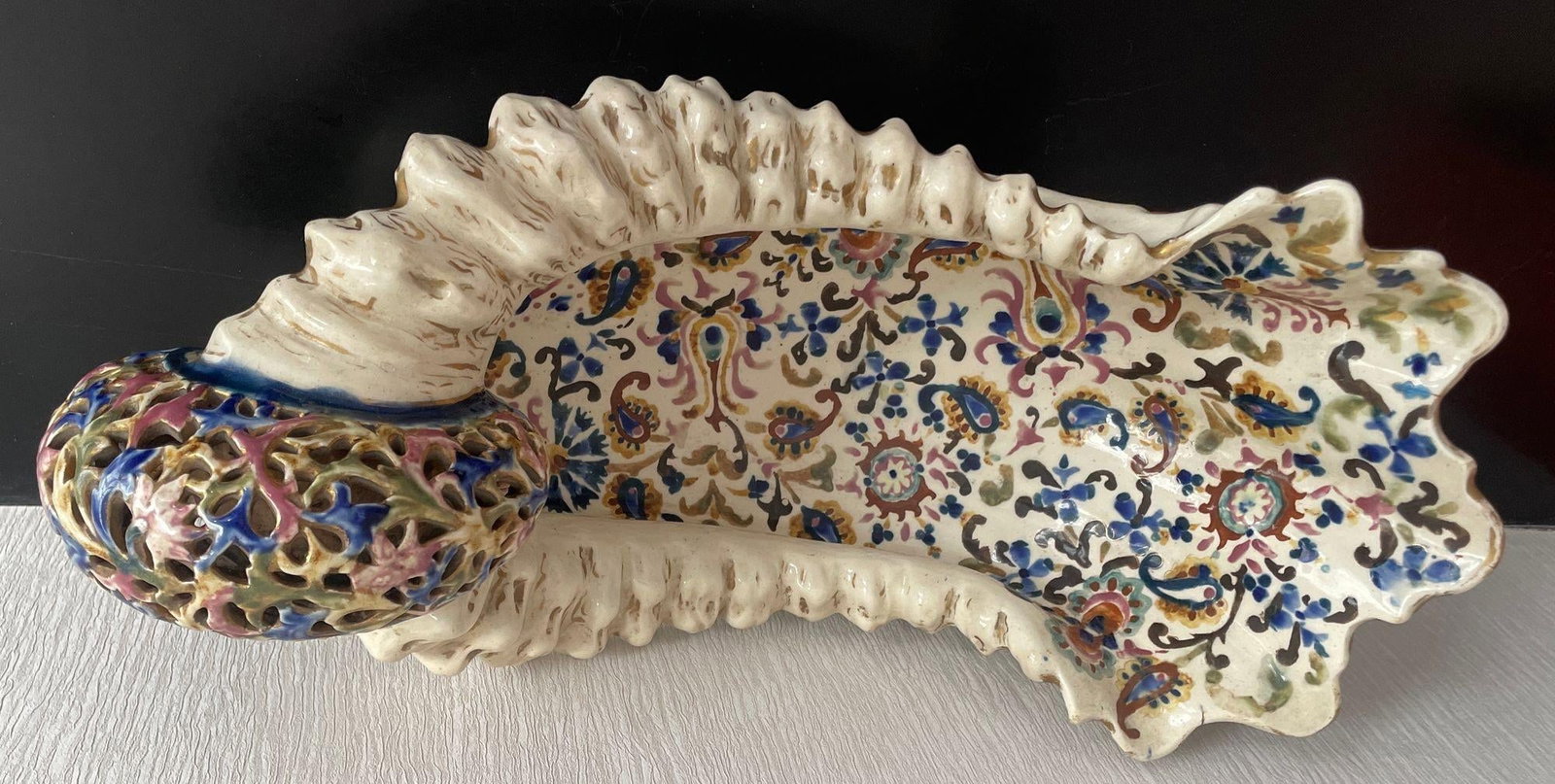 Fischer Budapest Majolica Jardinière Centerpiece Hungarian Art Pottery 19th C - 5