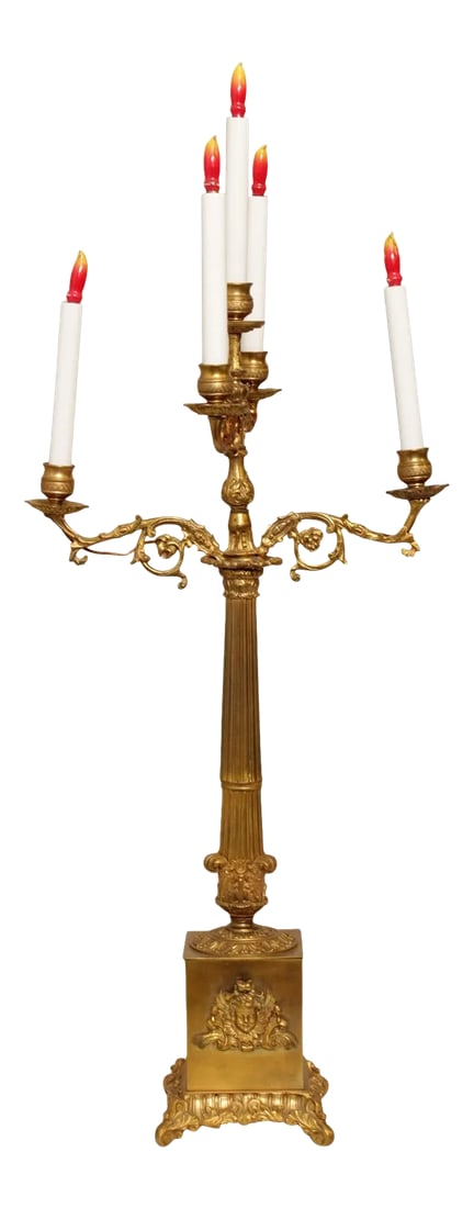 Vintage French Bronze Candelabra Table Lamp (1 of 13)