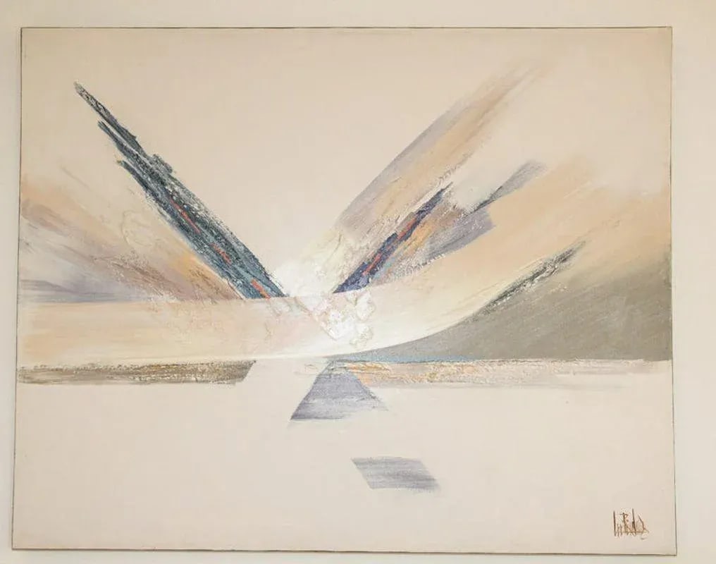 Vintage Signed Lee Reynolds Studio Textured Abstract Painting - 2