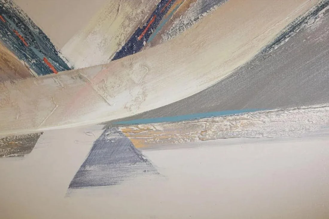 Vintage Signed Lee Reynolds Studio Textured Abstract Painting - 8