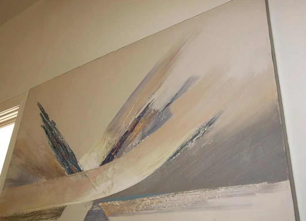 Vintage Signed Lee Reynolds Studio Textured Abstract Painting - 9