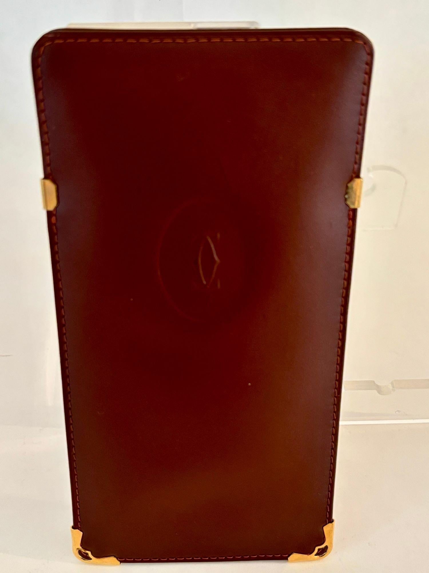 Cartier Burgundy Leather Eyewear Case Made in France 1980s - 2