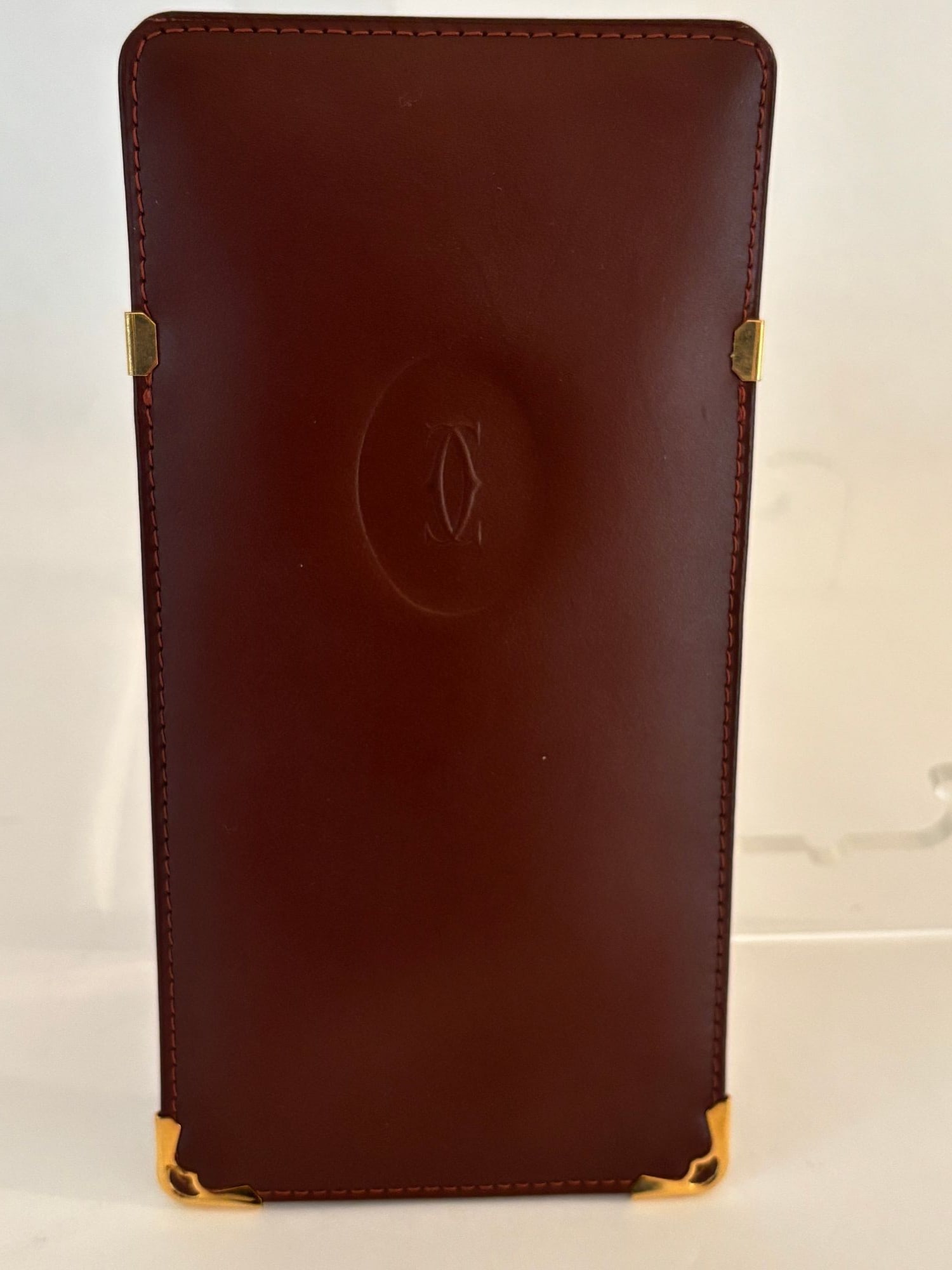 Cartier Burgundy Leather Eyewear Case Made in France 1980s - 5