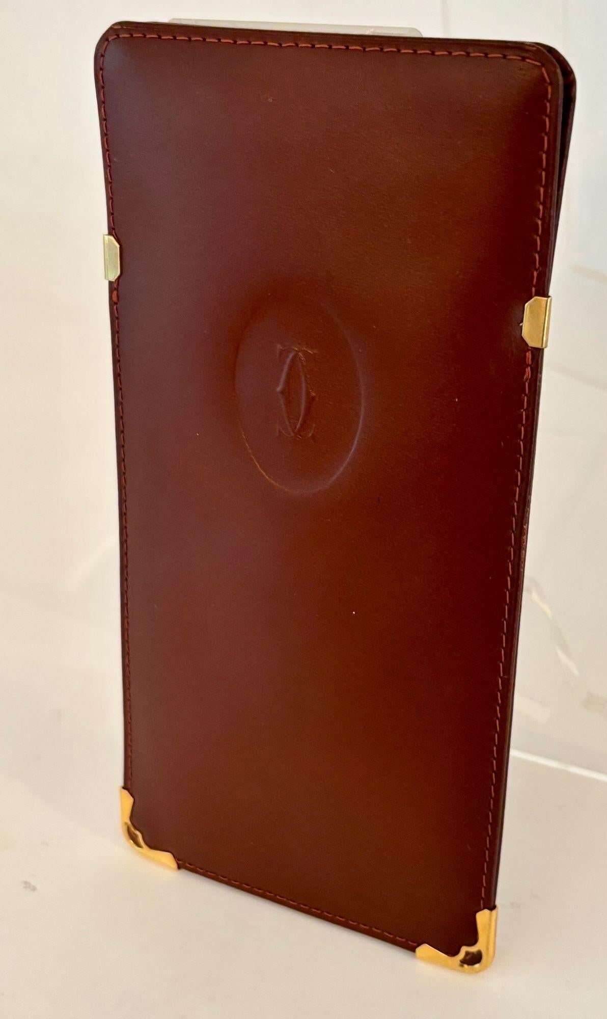Cartier Burgundy Leather Eyewear Case Made in France 1980s - 6