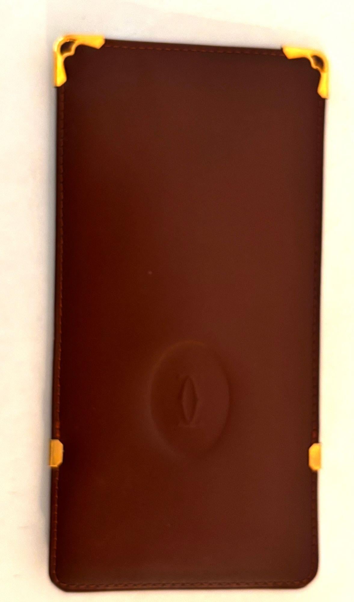 Cartier Burgundy Leather Eyewear Case Made in France 1980s - 7