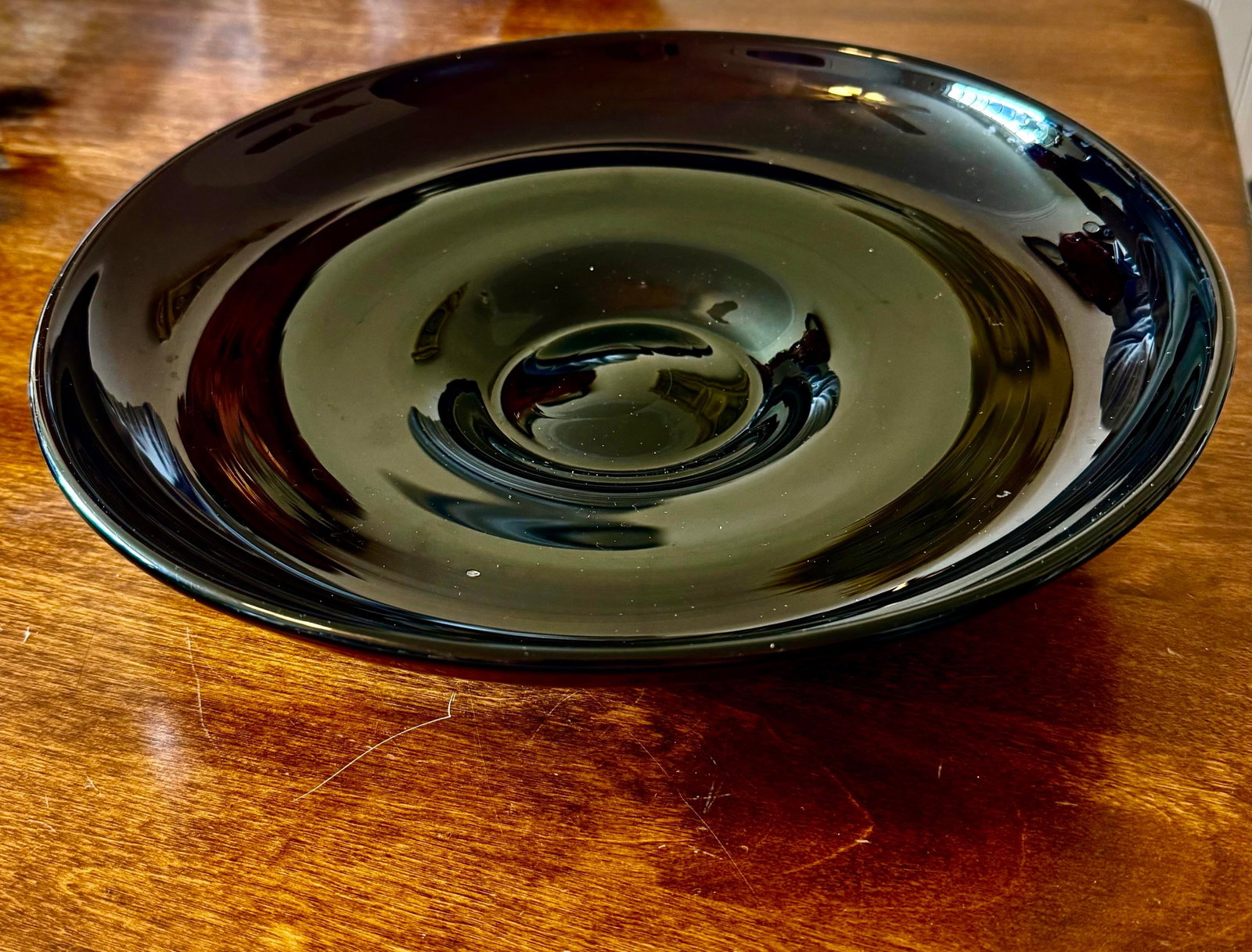 Blenko Hand Blown Black Amethyst Console Bowl - 5