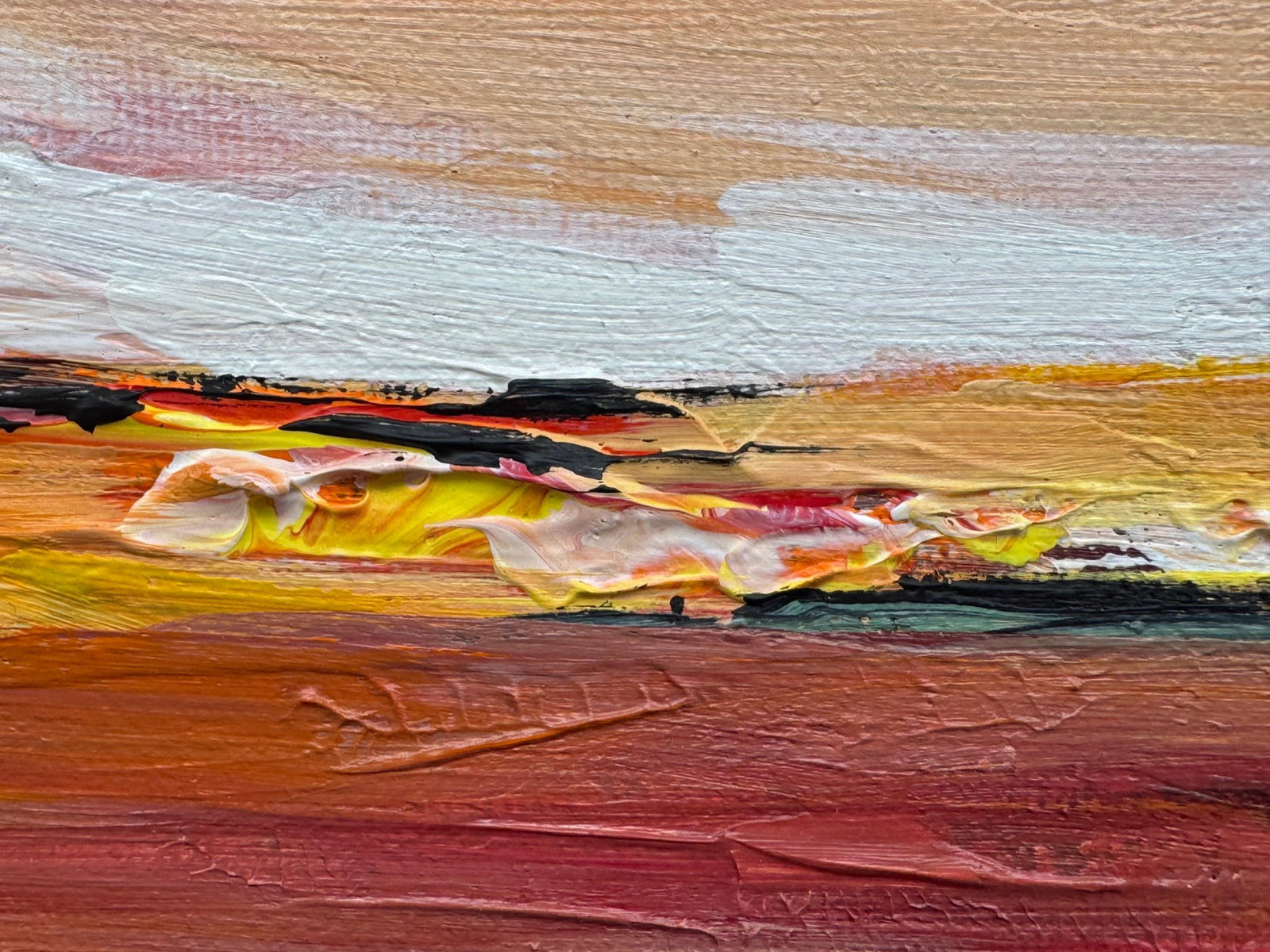 Amber Glow - Miniature Abstract Landscape Art Study by Contemporary Artist 2025 - 5