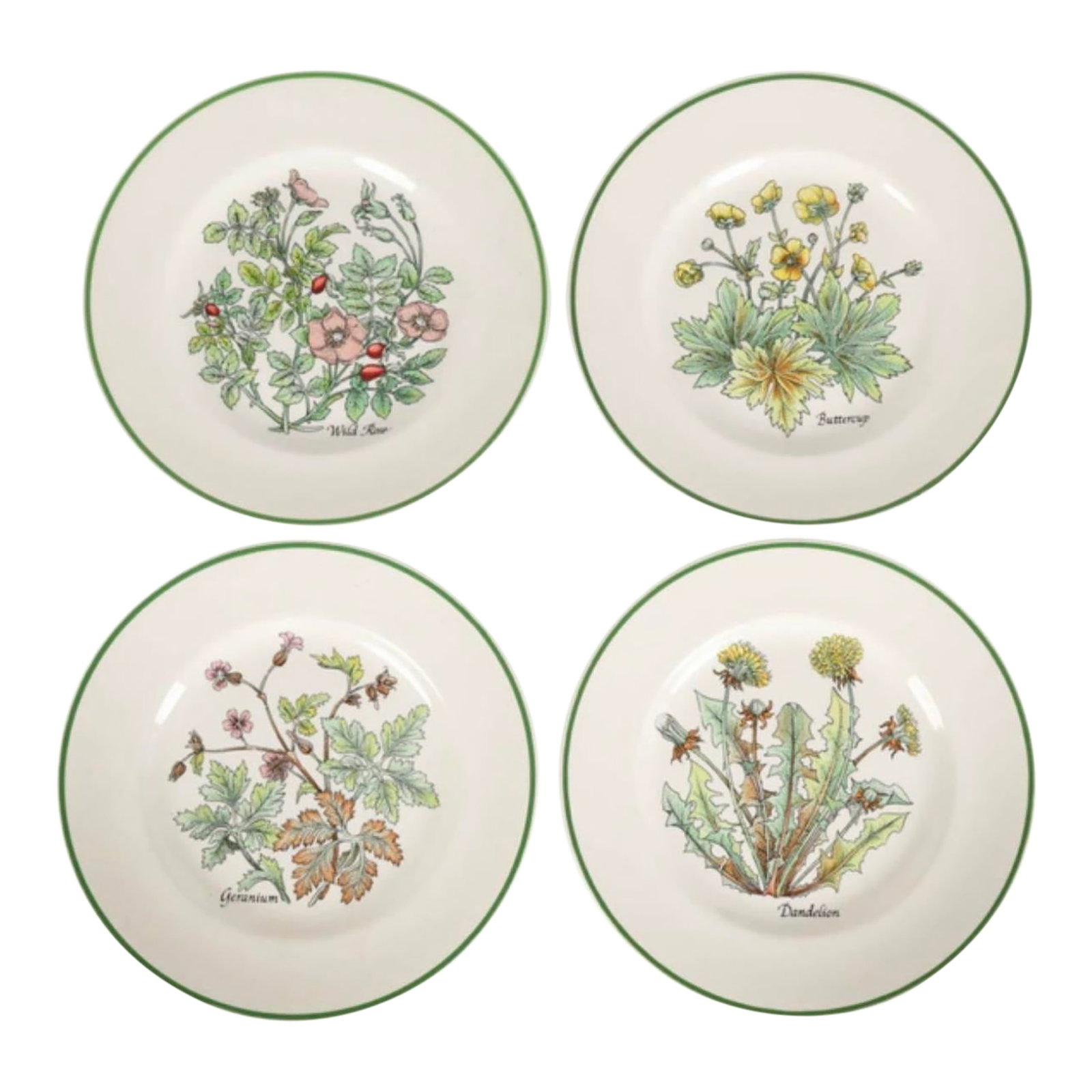 Vintage Tiffany & Co. "Wild Flowers" Porcelain Plates - Set of 4 (1 of 7)