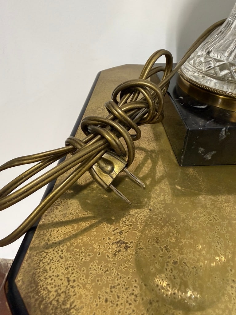 Pair, Paul Hanson Cut Crystal, Ormolu & Marble Table Lamps, Mid-20th Century - 8
