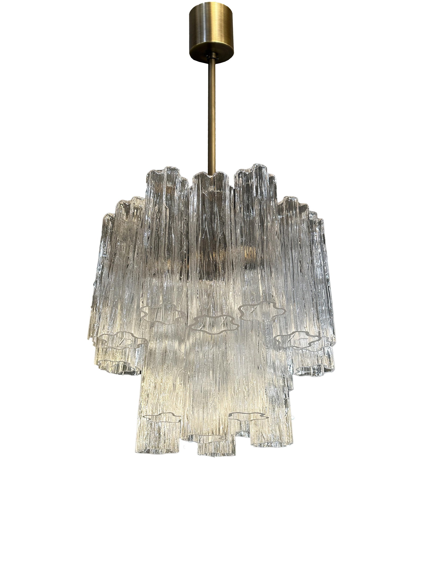 Contemporary Murano Glass "Tronchi" Chandelier Burnished Metal Frame by Simoeng - 2